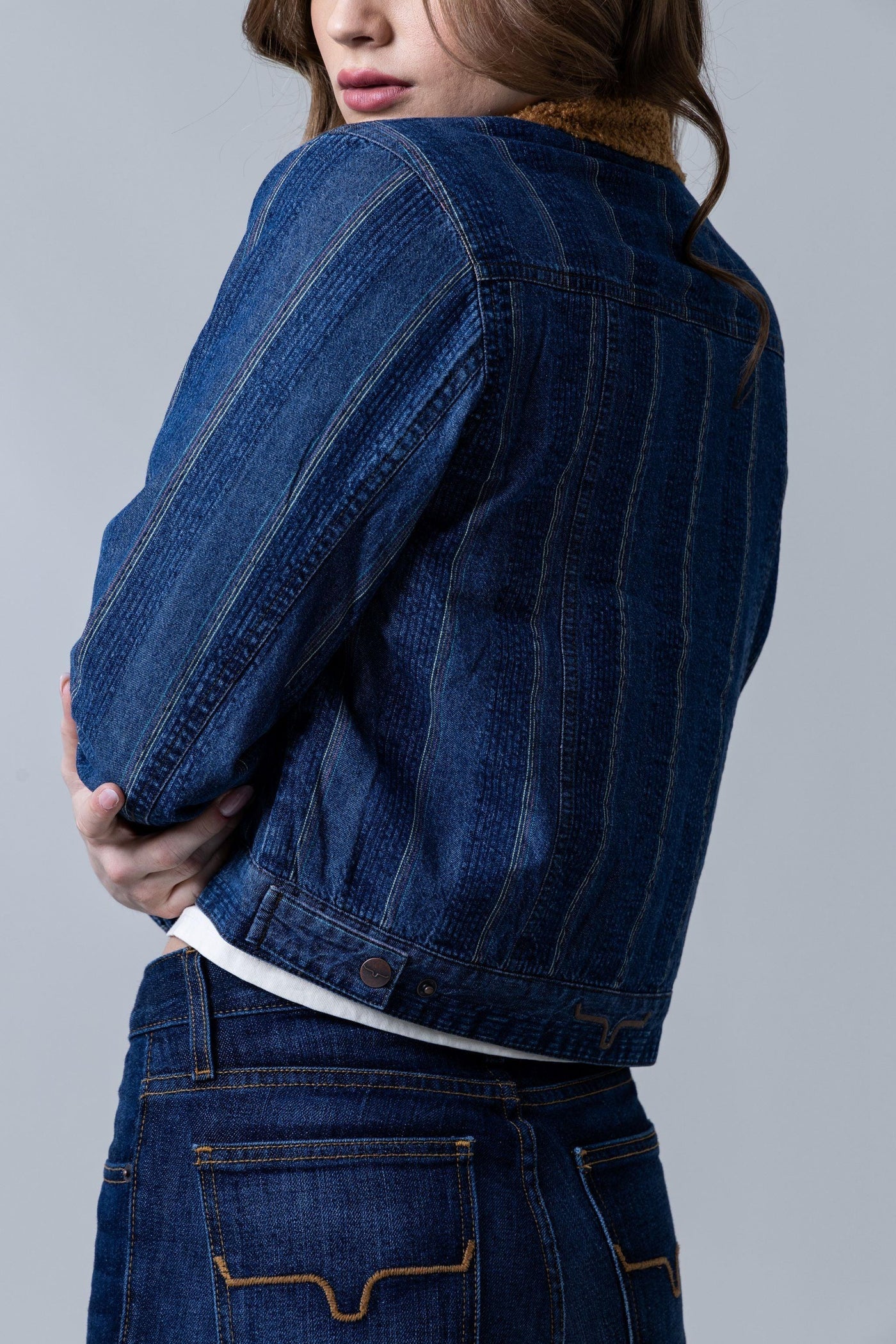 KIMES RANCH VAQUERA TRUCKER STRIPE DENIM