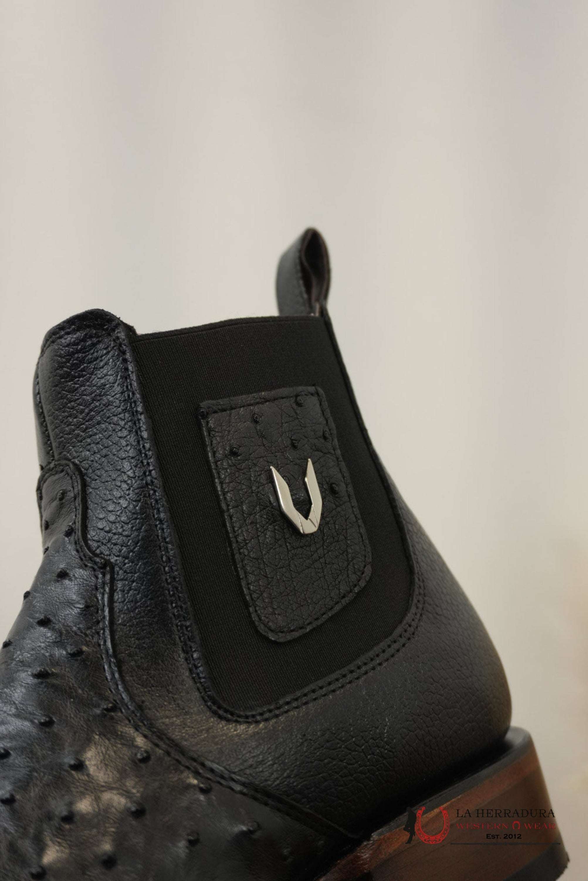 VESTIGIUM SHORTBOOT EXOTIC OSTRICH BLACK - 0305 BOTAS HOMBRES