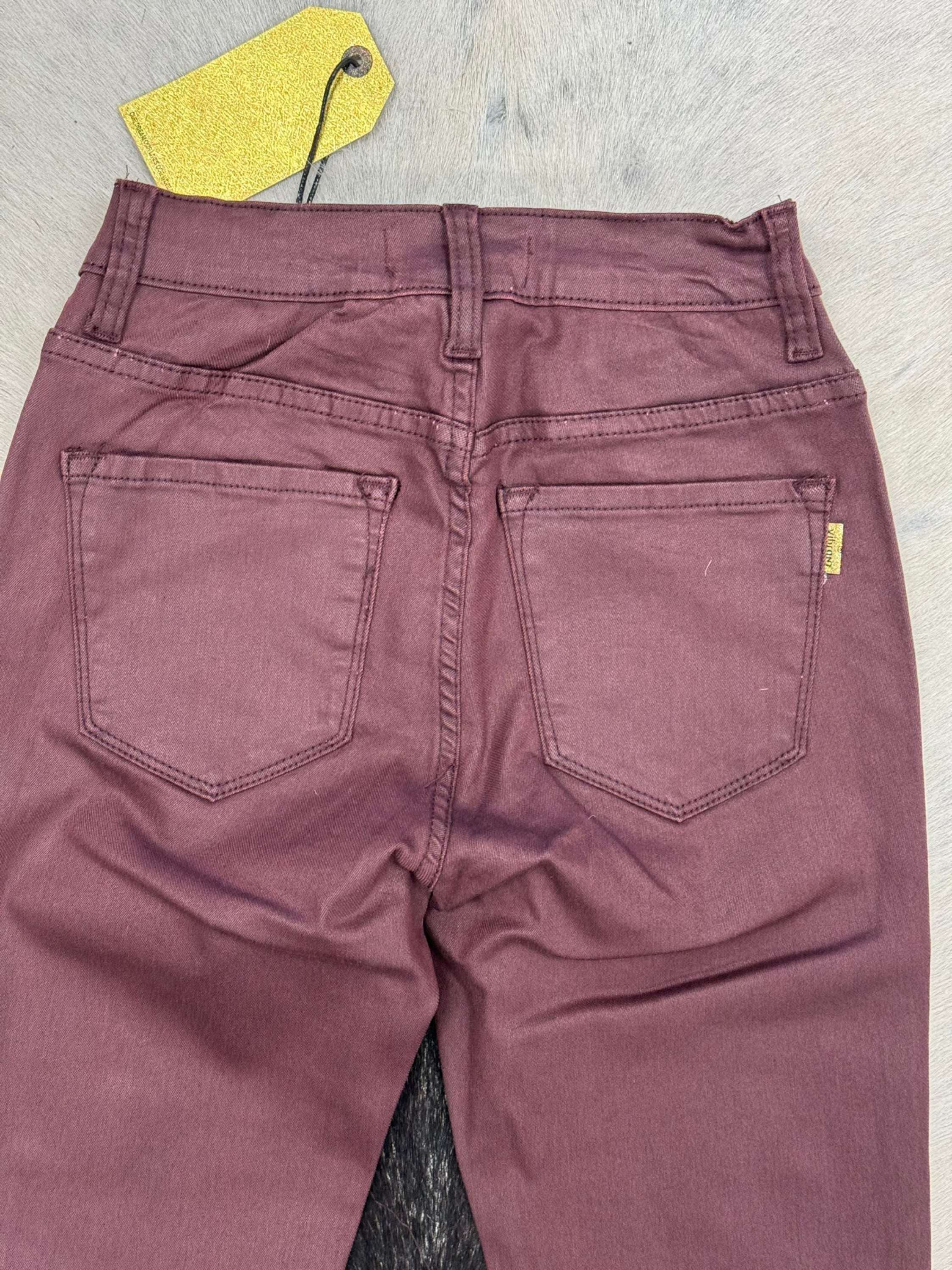Vibrant Burgundy Trouser Rock&Roll Jeans Women