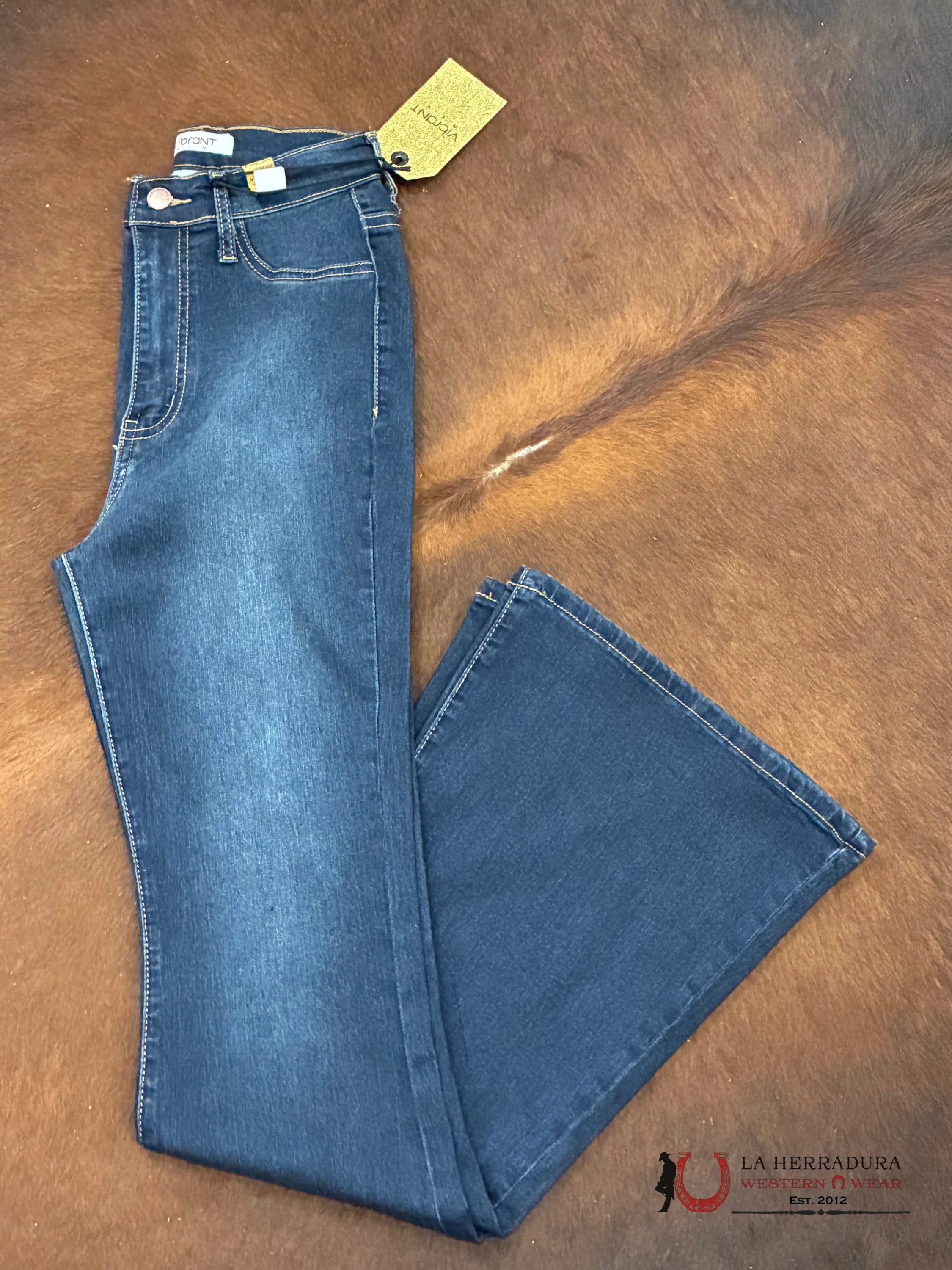 VIBRANT DARK WASH FLARE JEAN 1 ROCK&ROLL JEANS WOMEN