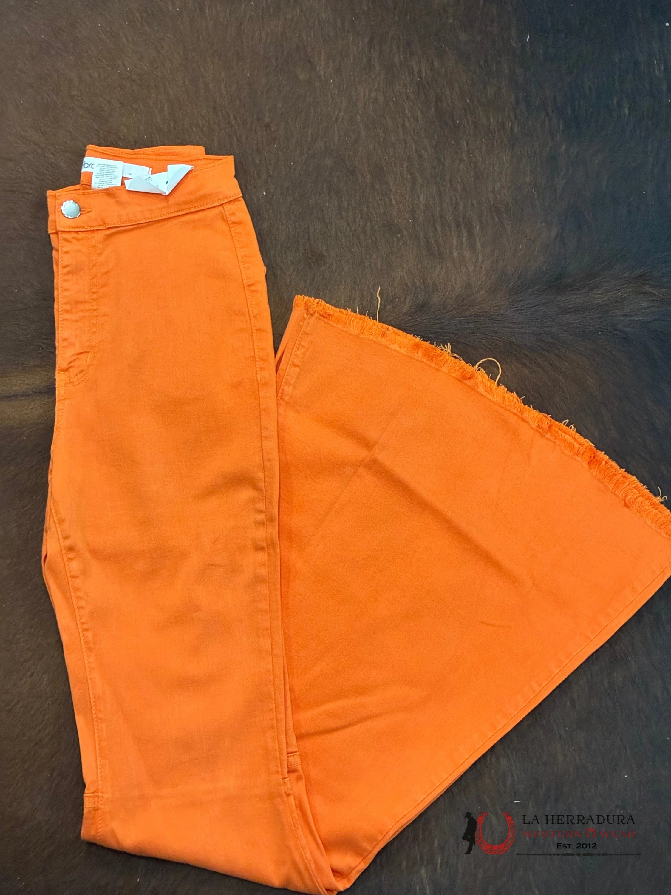 VIBRANT ORANGE FLARE JEANS- P5079 ROCK&ROLL JEANS WOMEN