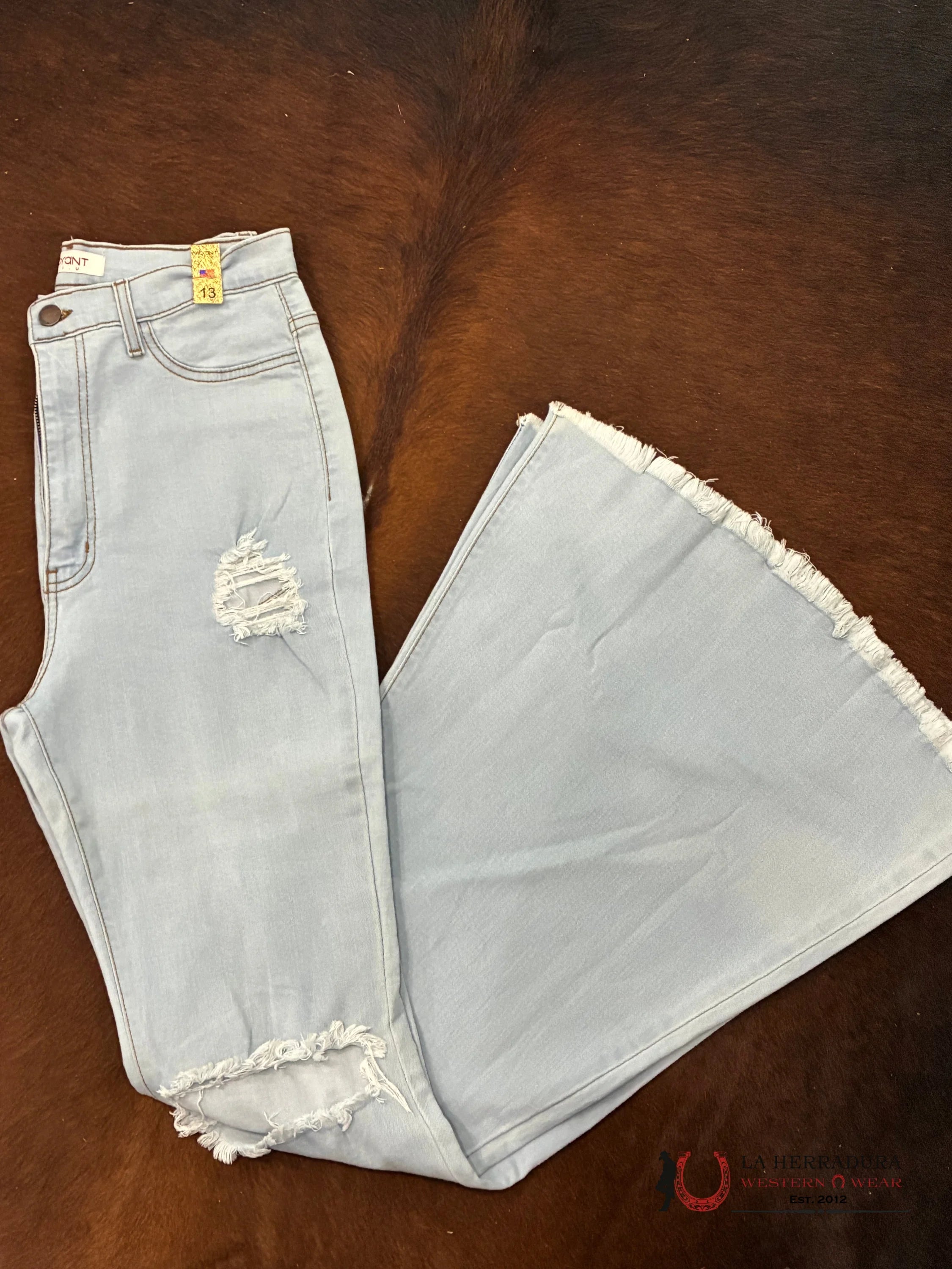 VIBRANT RIPPED OFF WHITE JEANS ROCK&ROLL JEANS WOMEN