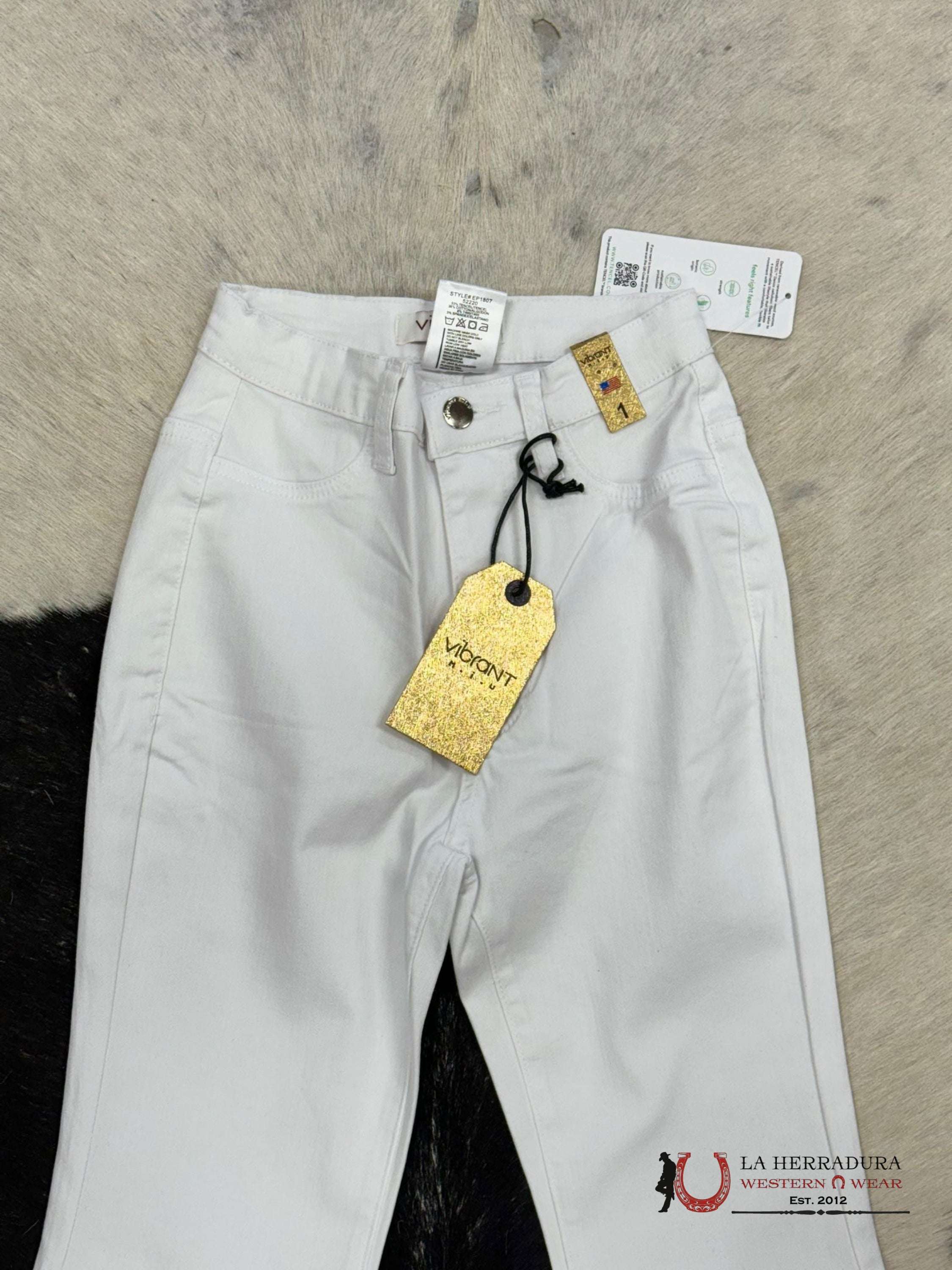 Vibrant White Flare Jeans Rock&Roll Women