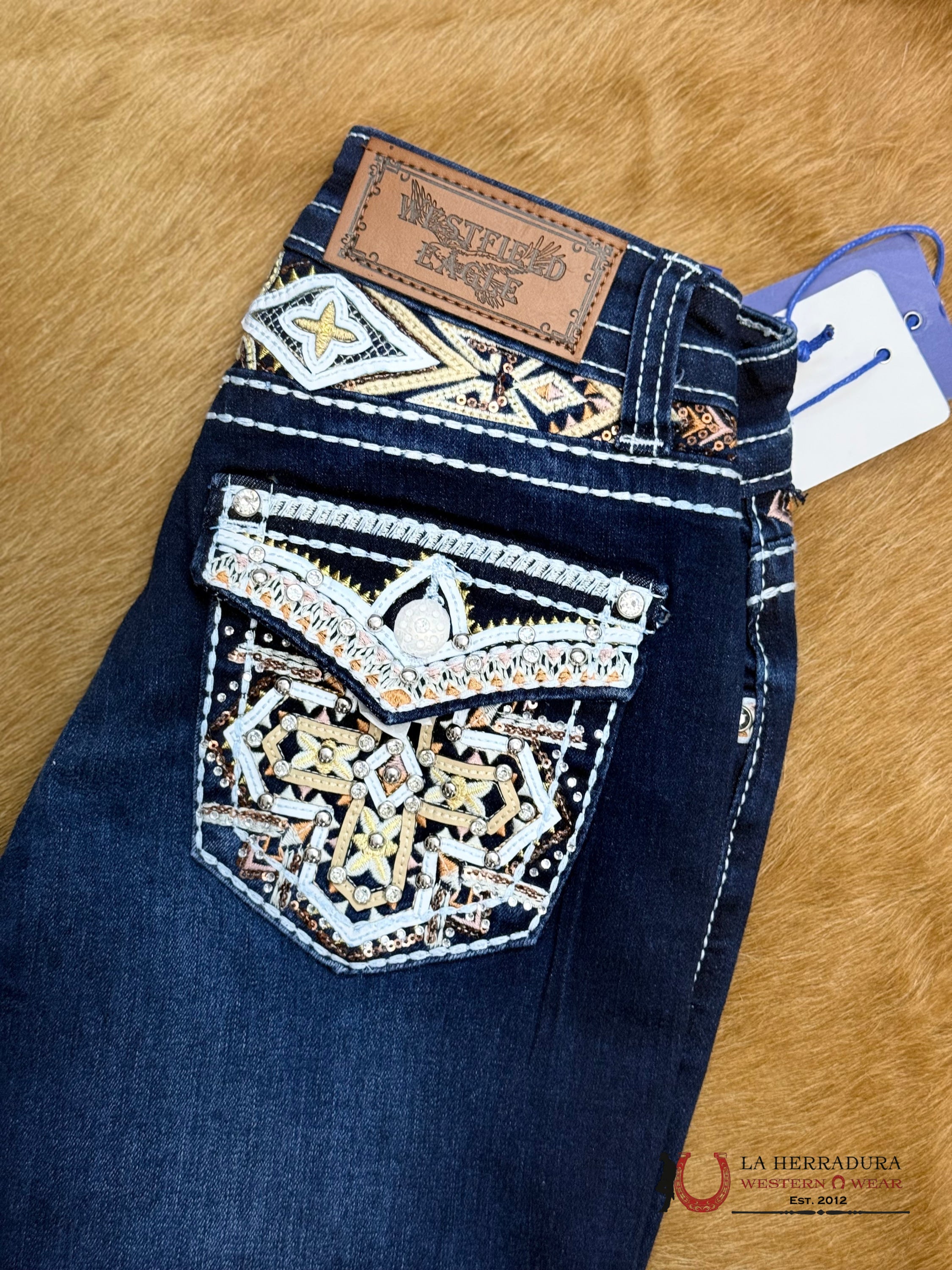 WESTFIELD EAGLE RHINESTONE CROSS GOLD & ORANGE WF-337 ROPA MUJERES