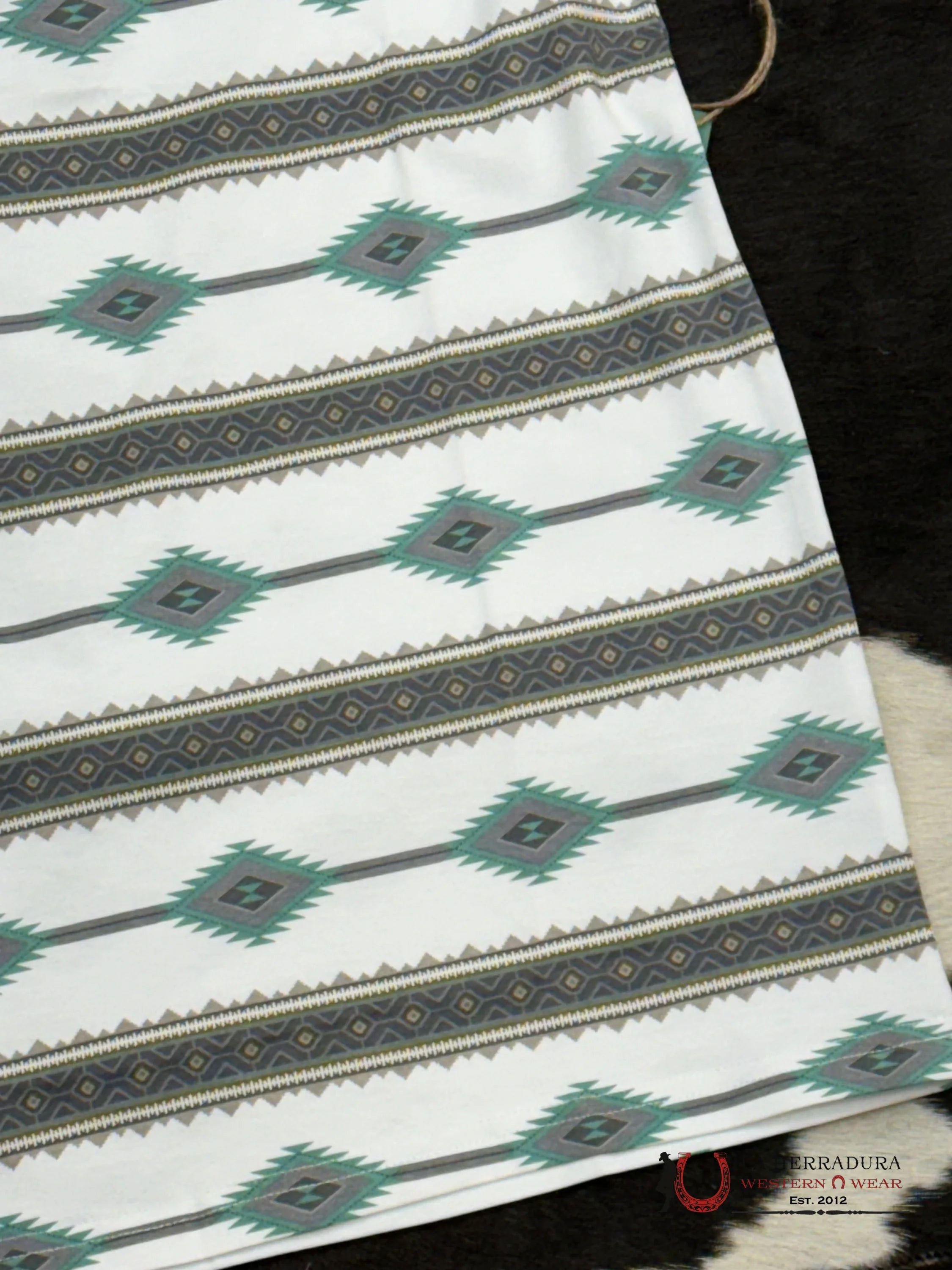 White Teal Polo Aztec Short Sleeve Shirt Ropa Hombres