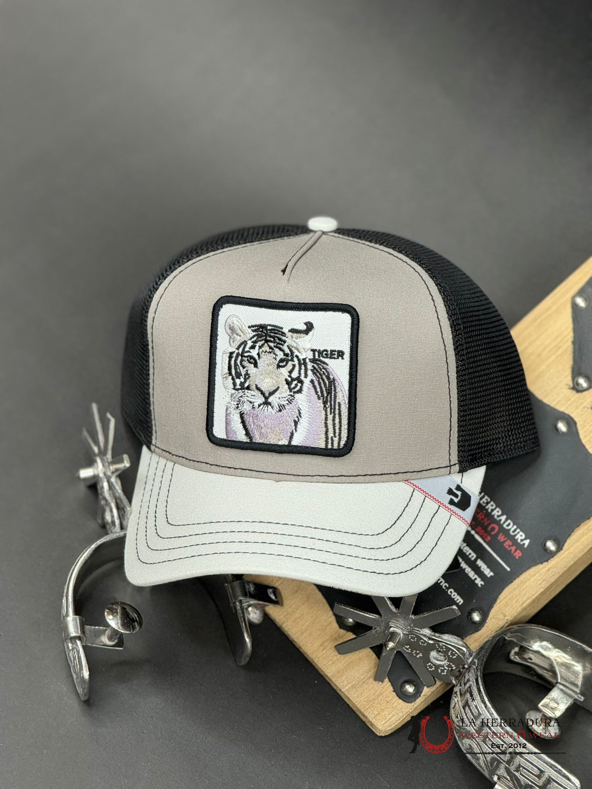 White Tiger Grey Cap Caps Mens Gorras Hombres