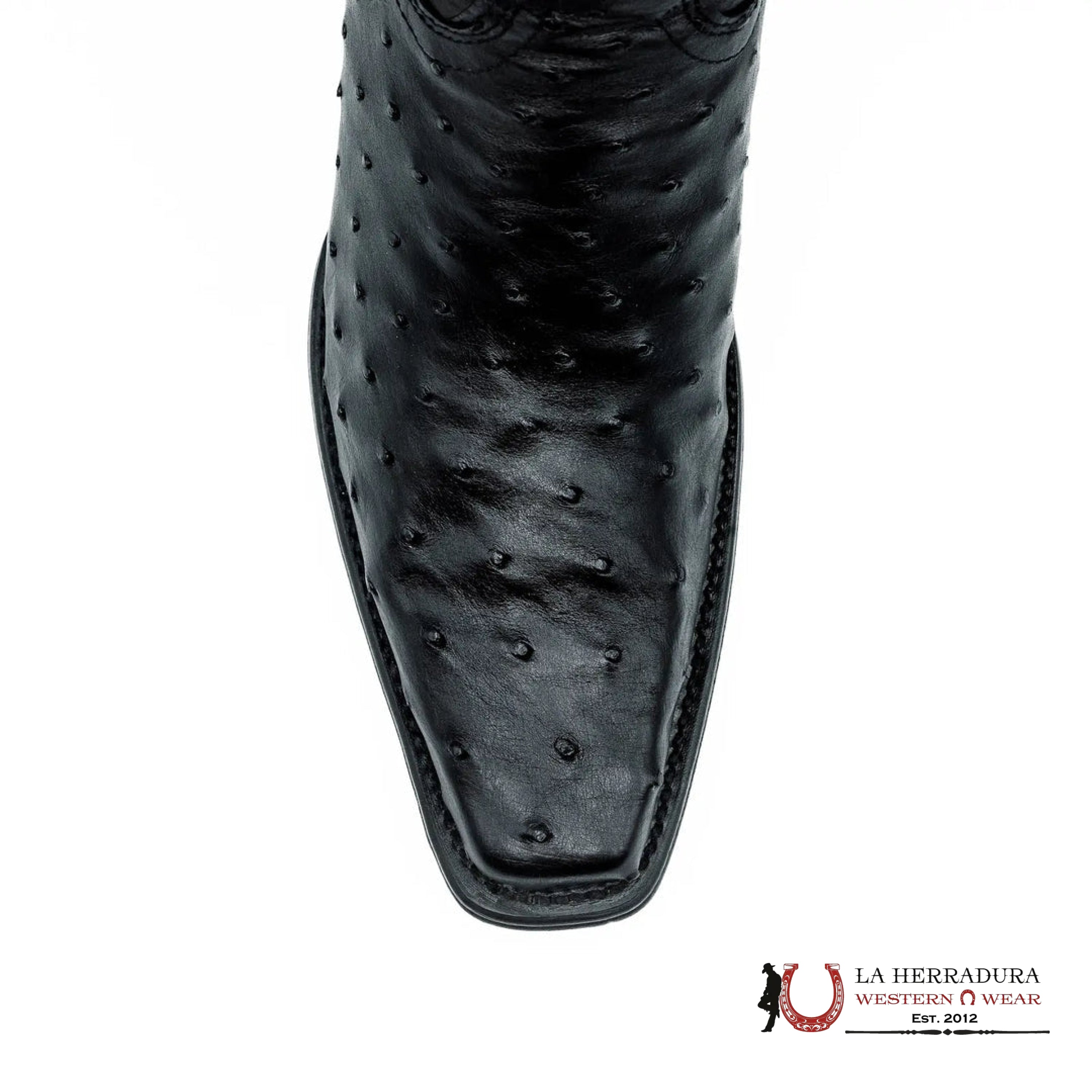 Wild West Boots - Men’s NARROW SQUARE TOE OSTRICH BLACK - 277L0305 BOTAS HOMBRES