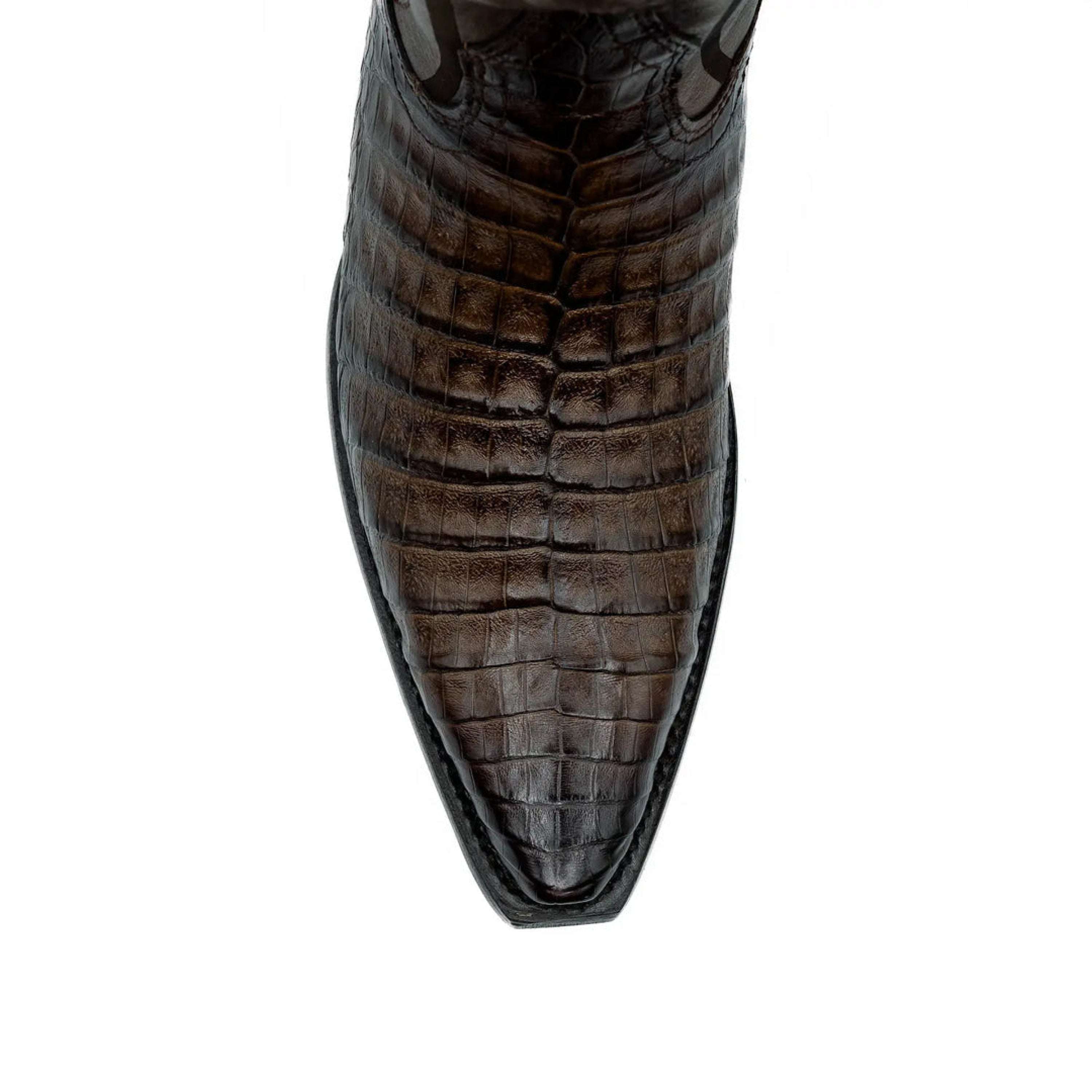 Wild West Boots - NARROW SQUARE TOE CAIMAN BELLY FADED BROWN - 294L8216 BOTAS HOMBRES