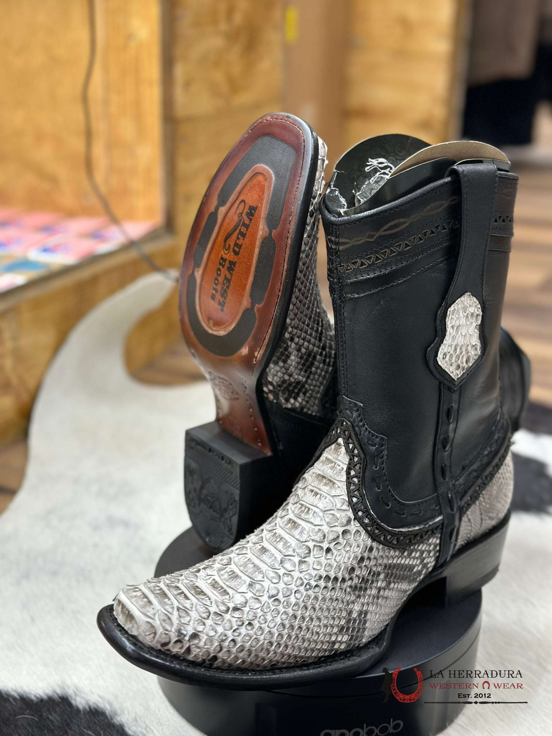 Wild West Short Dubai Boot Natural Python Botas Hombres