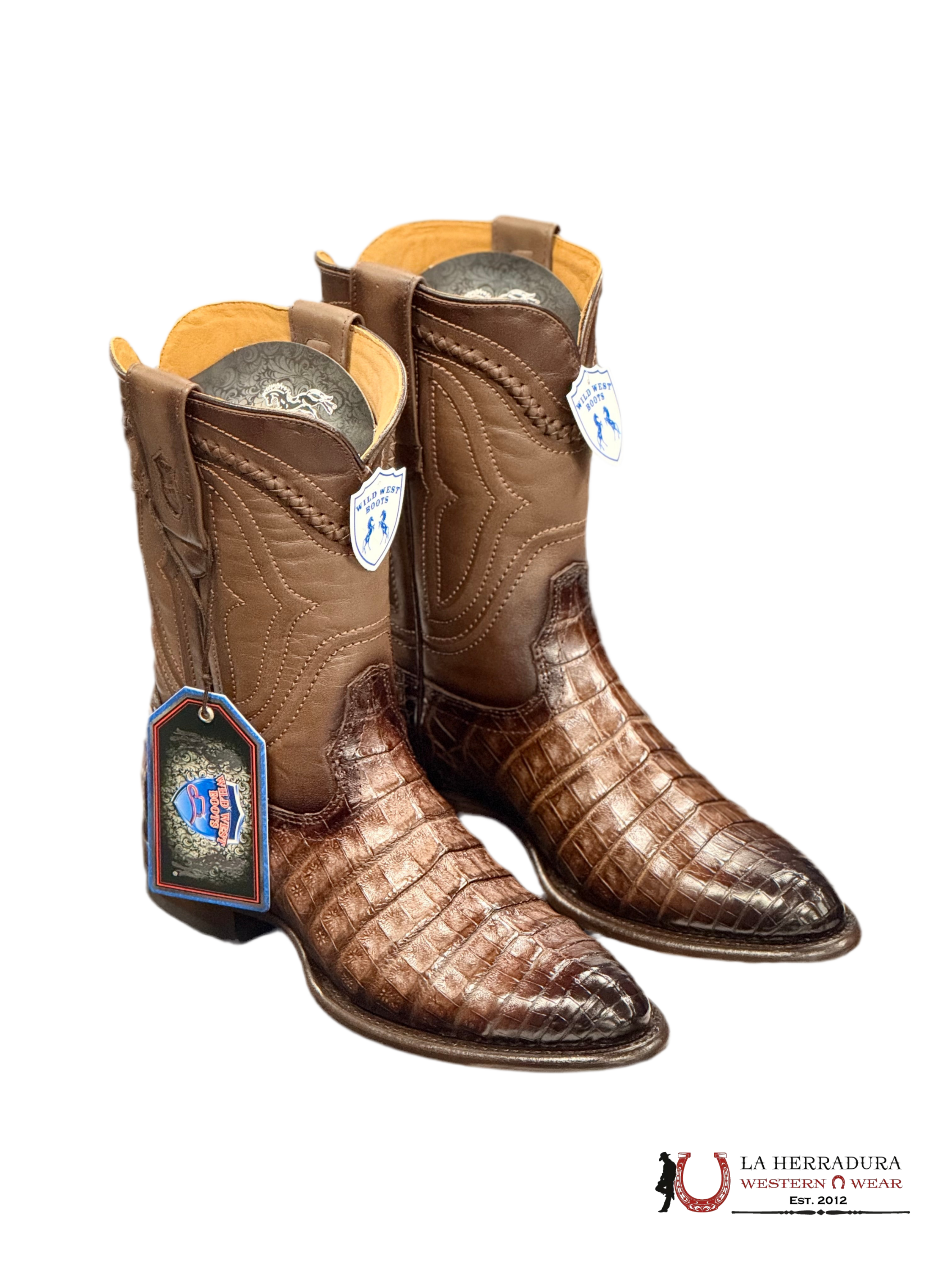 WILD WEST EXOTICFADED BROWN CAIMAN BELLY ROPER BOOT 269I8216 BOTAS HOMBRES