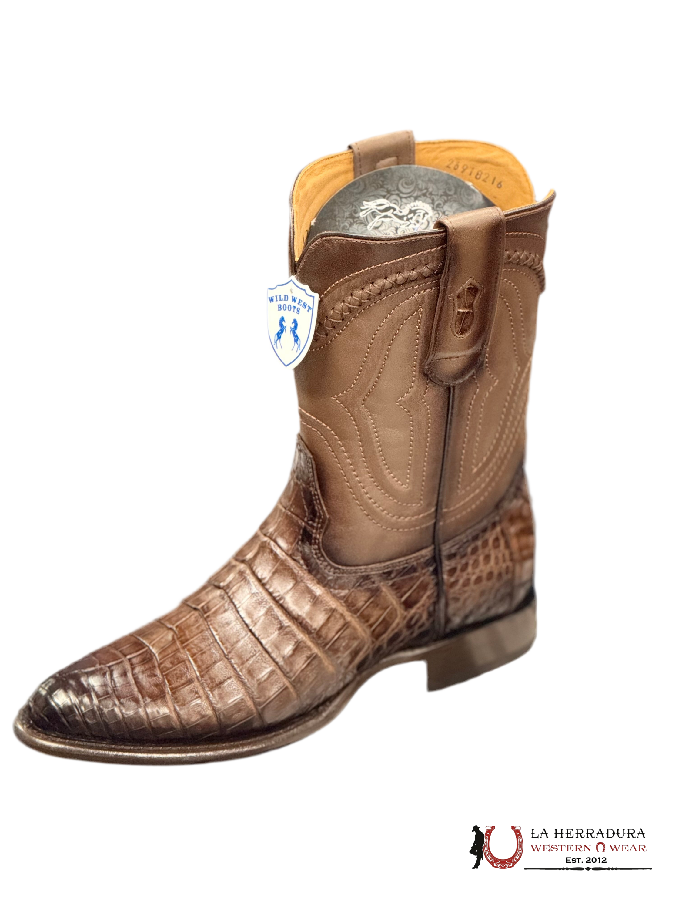 WILD WEST EXOTICFADED BROWN CAIMAN BELLY ROPER BOOT 269I8216 BOTAS HOMBRES