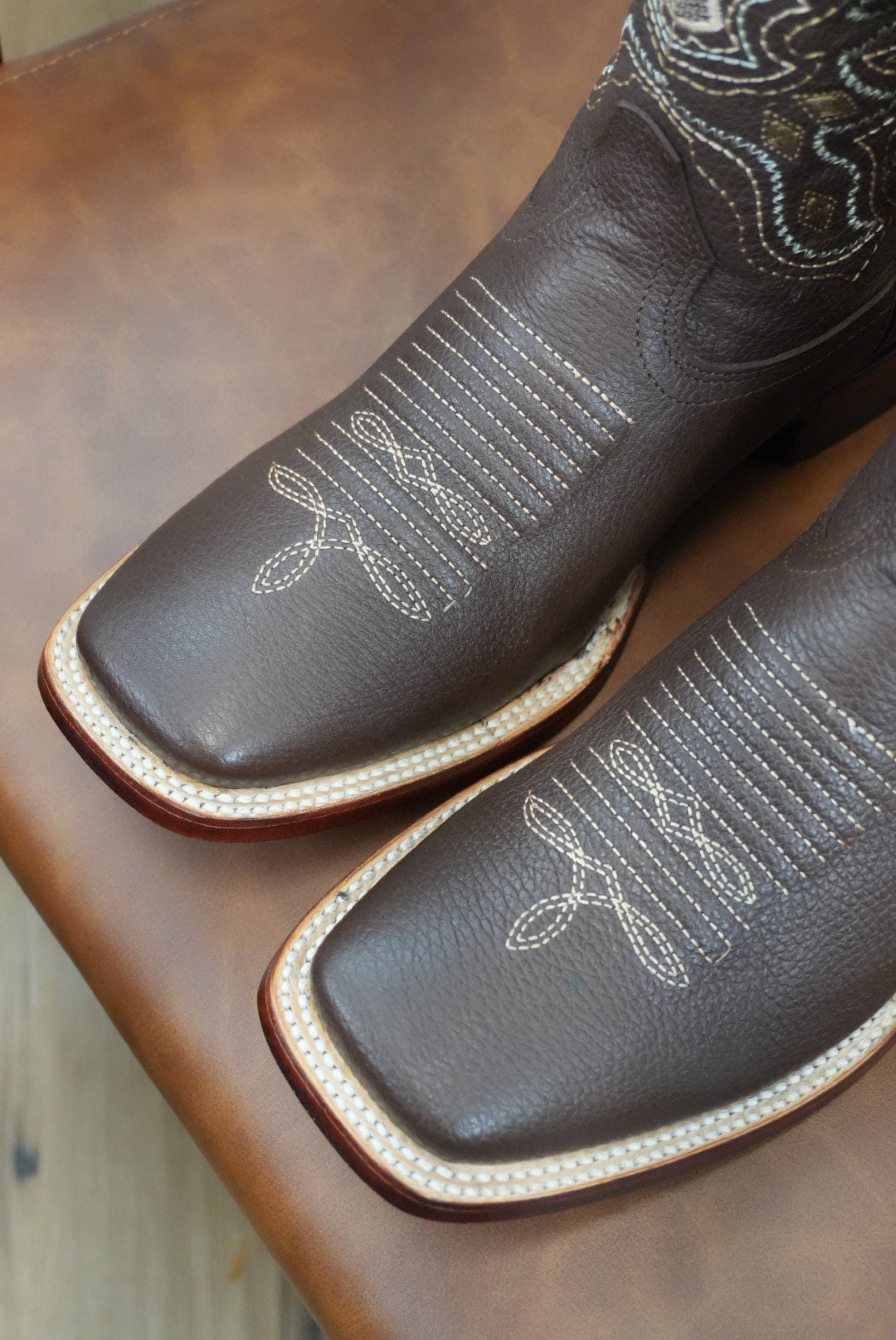 Wild West Grisly Brown Leather Sole Square Toe Boot- 2707 (824) BOTAS HOMBRES