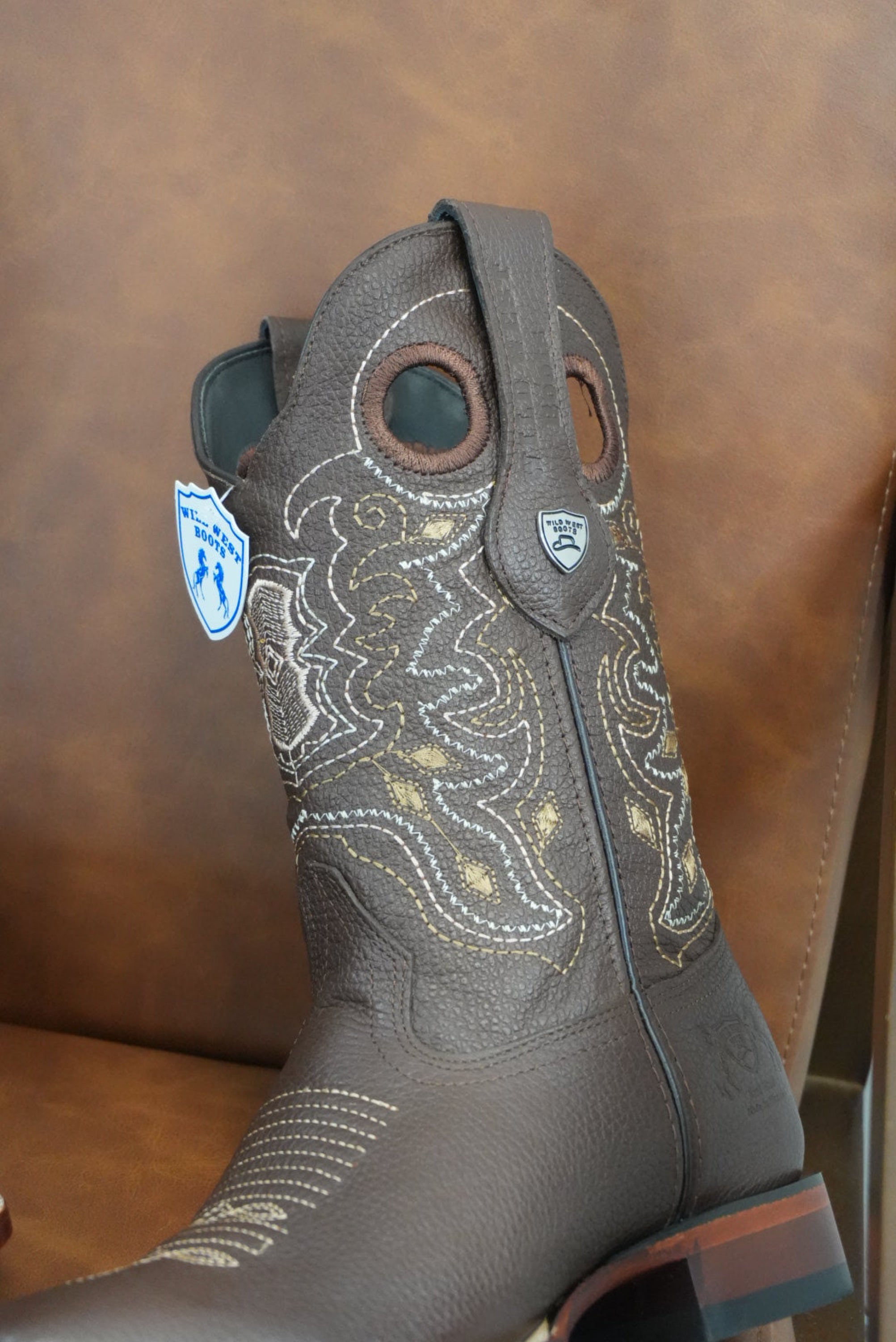 Wild West Grisly Brown Leather Sole Square Toe Boot- 2707 (824) BOTAS HOMBRES