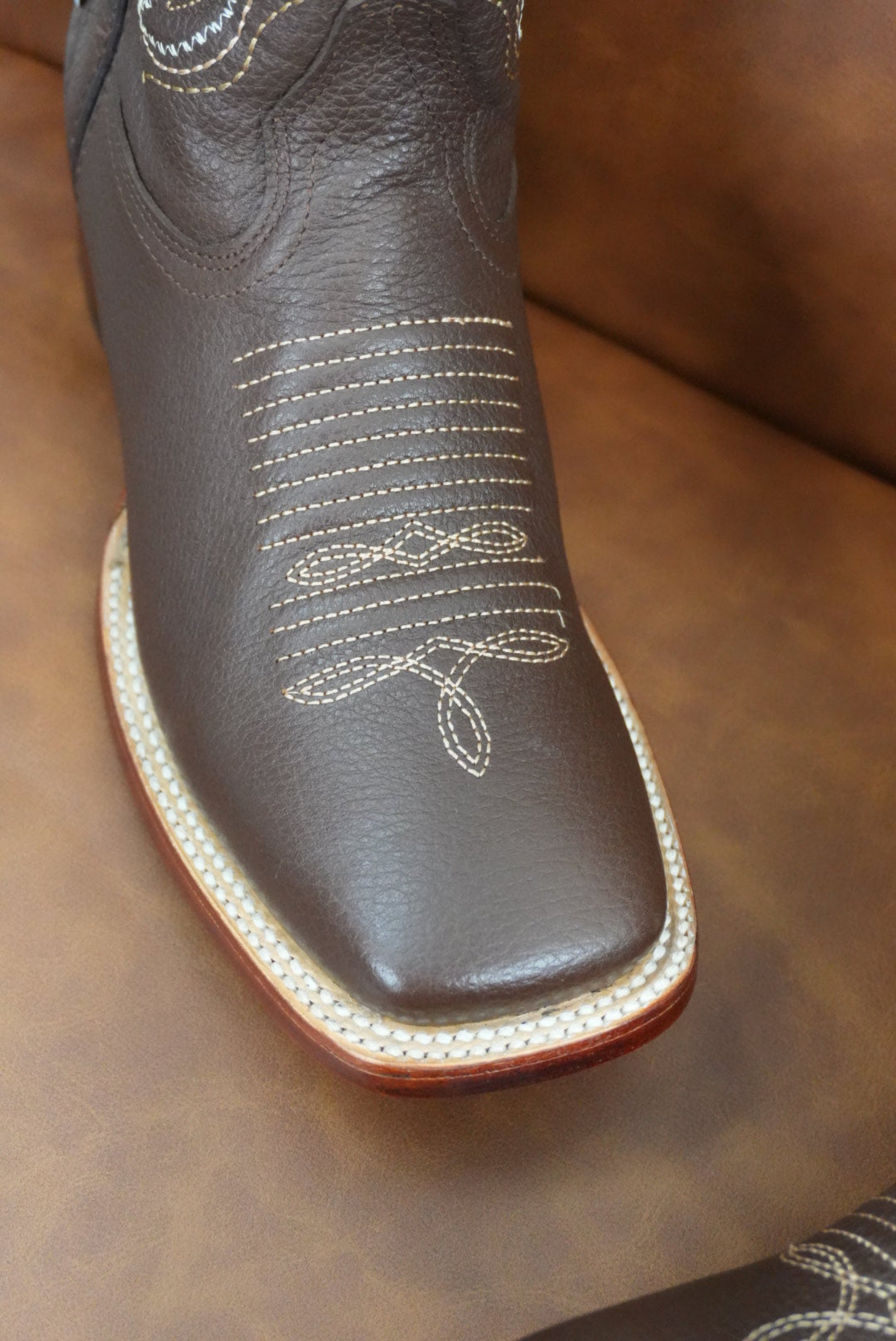 Wild West Grisly Brown Leather Sole Square Toe Boot- 2707 (824) BOTAS HOMBRES