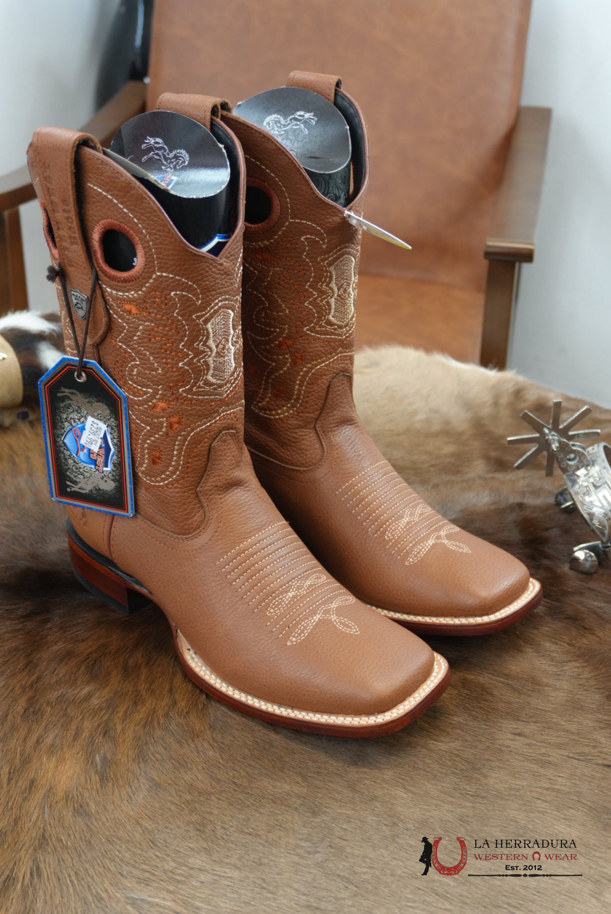 Wild West Grisly Honey Leather Sole Square Toe Boot- 2751 (824) BOTAS HOMBRES
