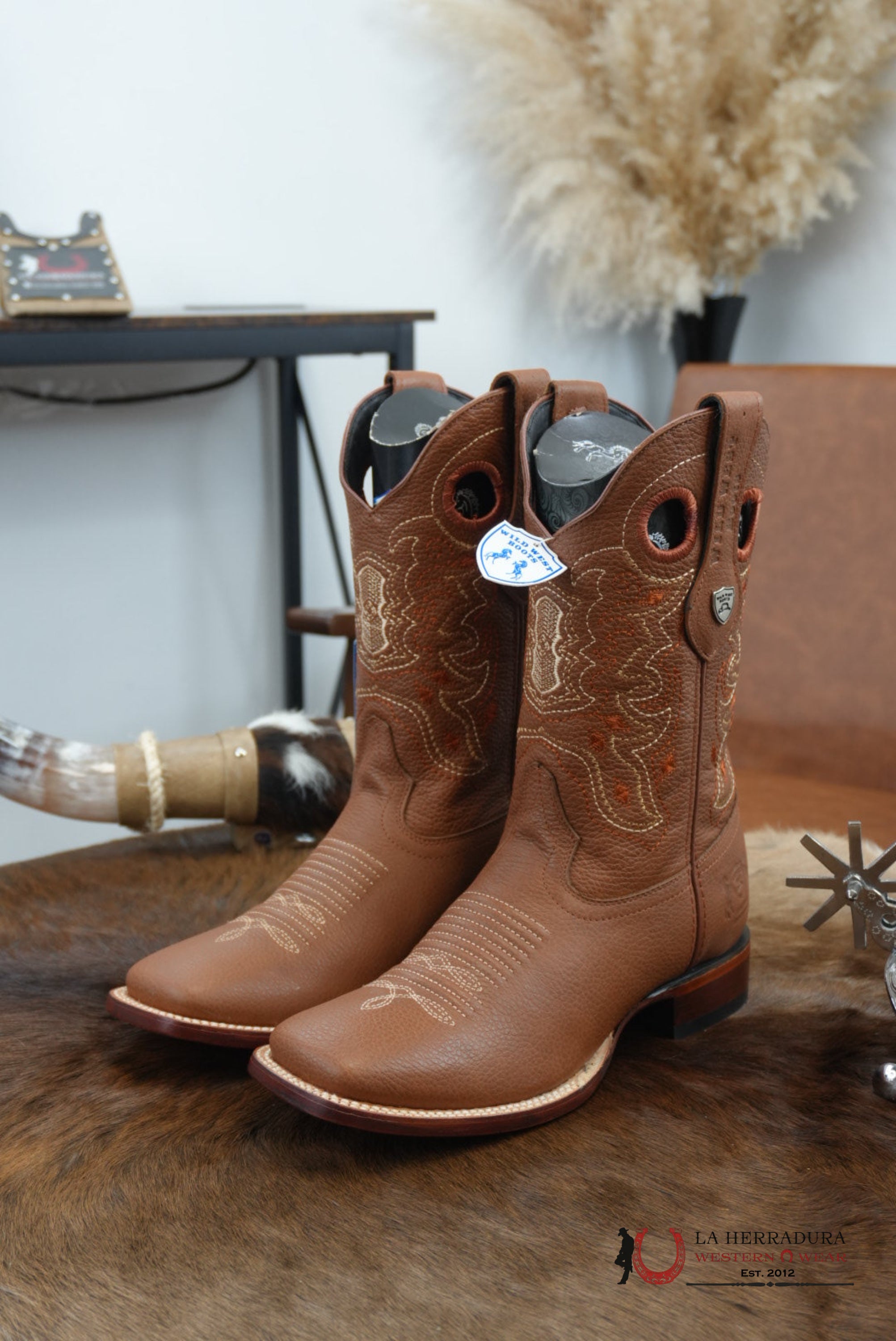 Wild West Grisly Honey Leather Sole Square Toe Boot- 2751 (824) BOTAS HOMBRES