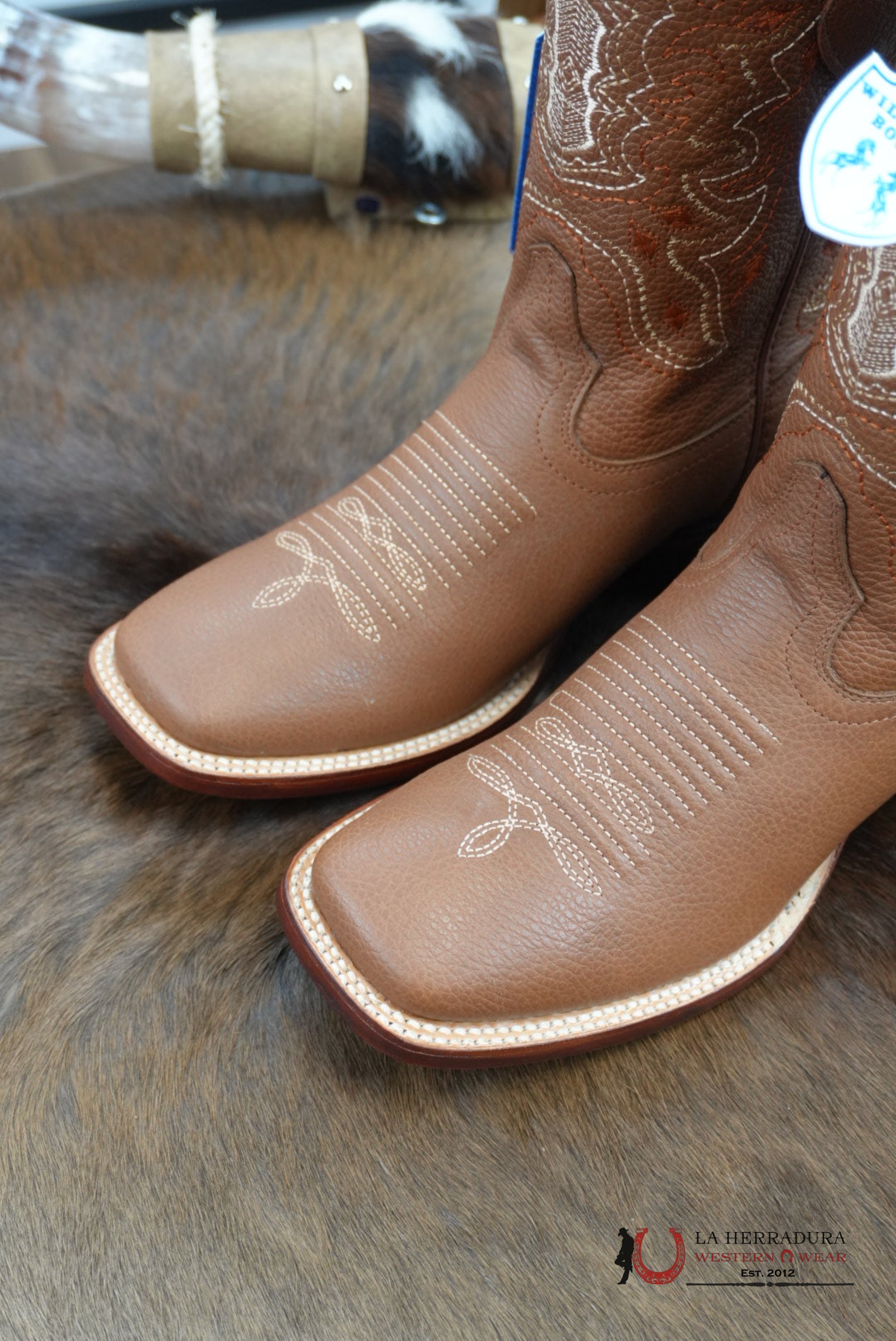 Wild West Grisly Honey Leather Sole Square Toe Boot- 2751 (824) BOTAS HOMBRES