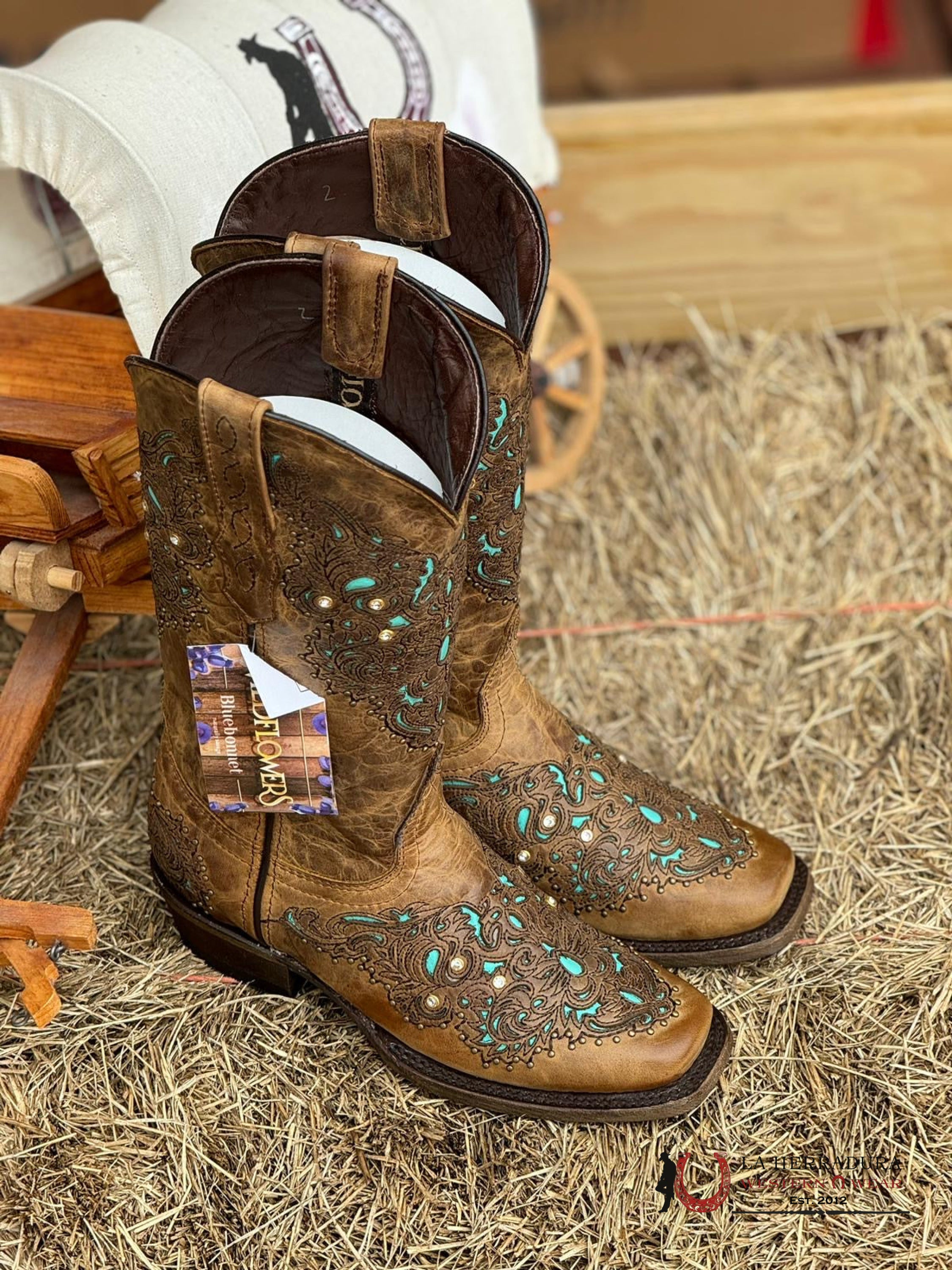 Wildflower Okla Honey Semi Square Toe Botas Mujeres