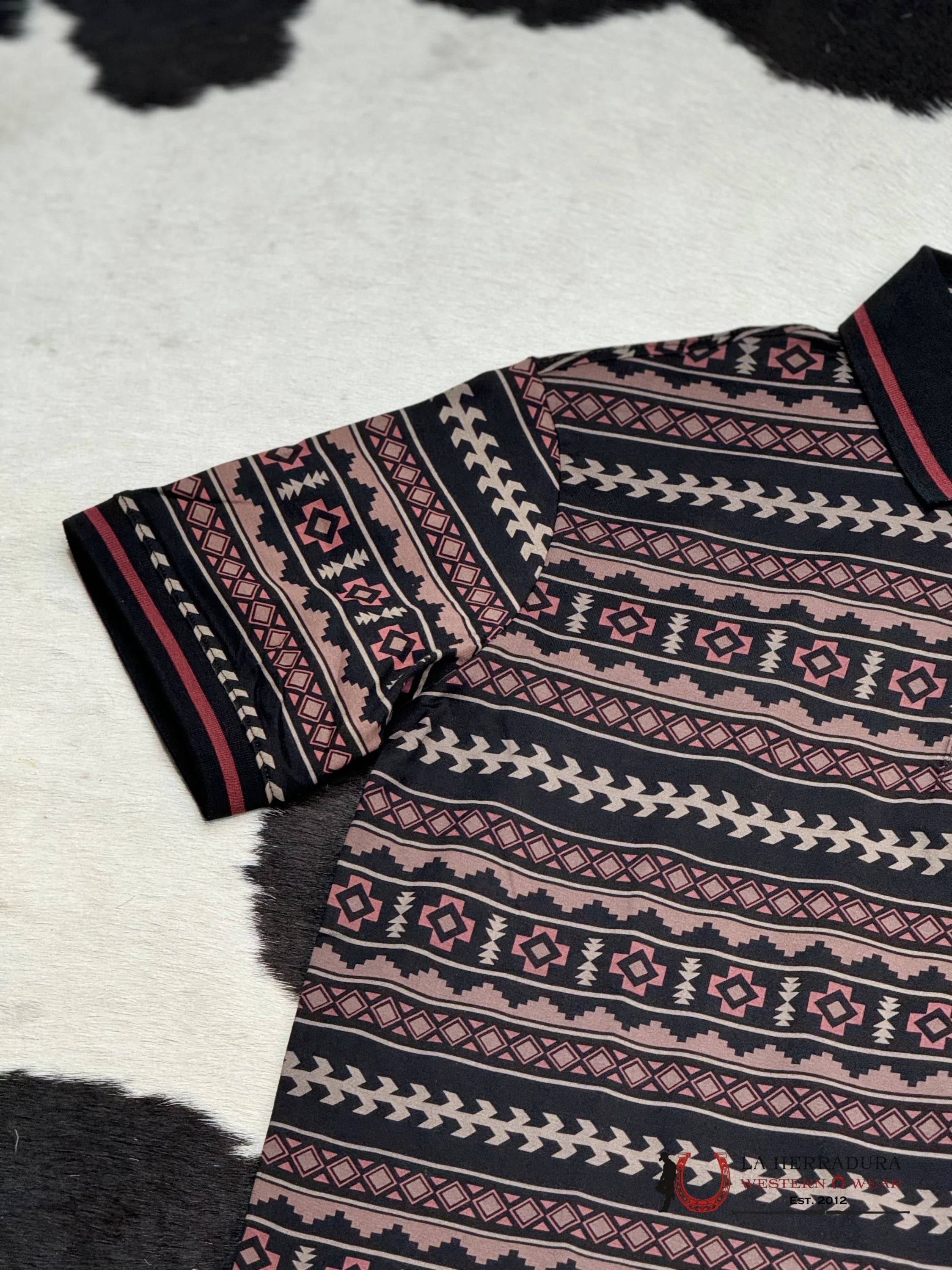 Wine Polo Aztec Short Sleeve Shirt Vino Ropa Hombres