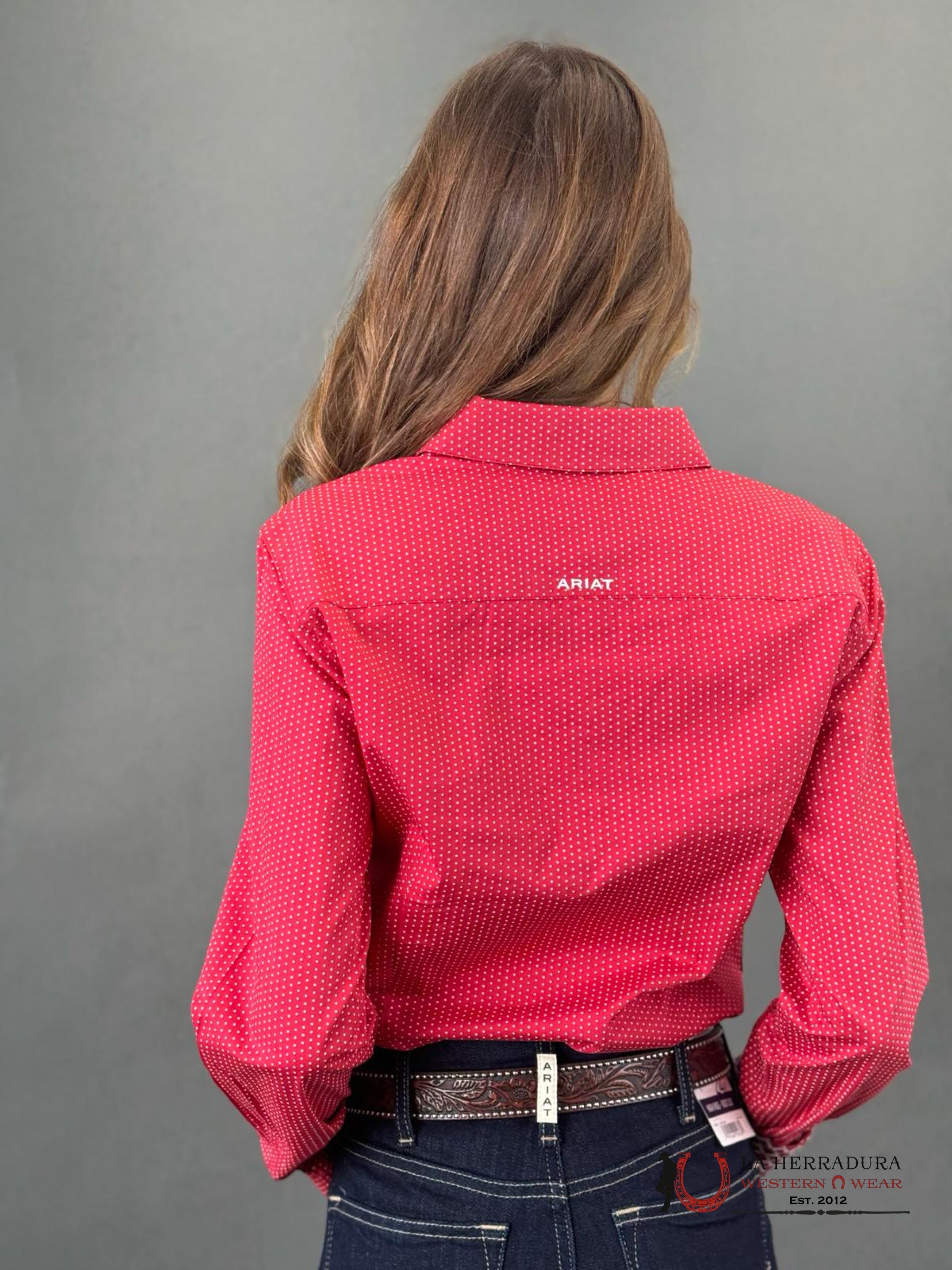 Women Ariat Kirby Carolina Dot Long Sleeve Shirt Ropa Mujeres