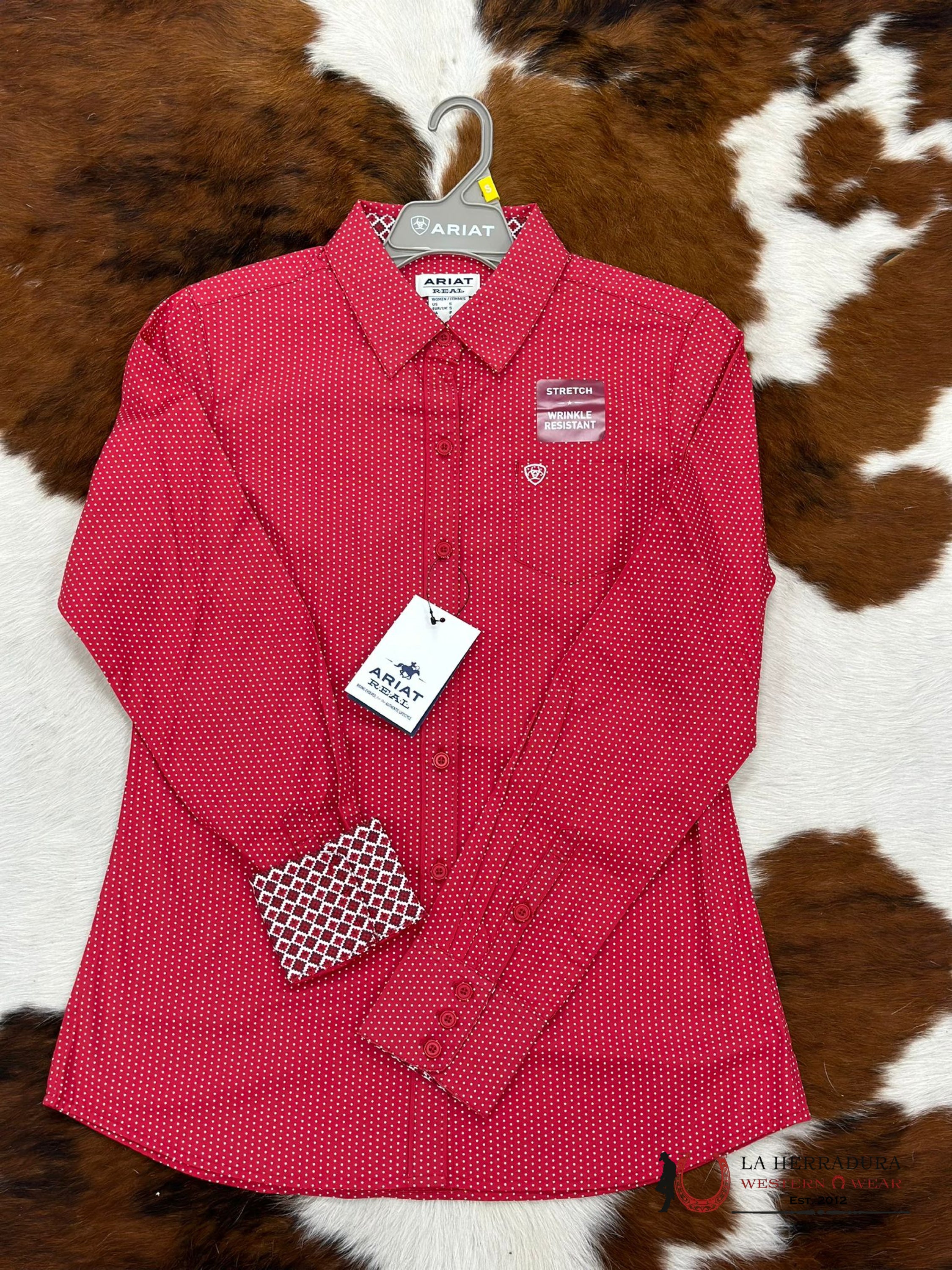 Women Ariat Kirby Carolina Dot Long Sleeve Shirt Ropa Mujeres