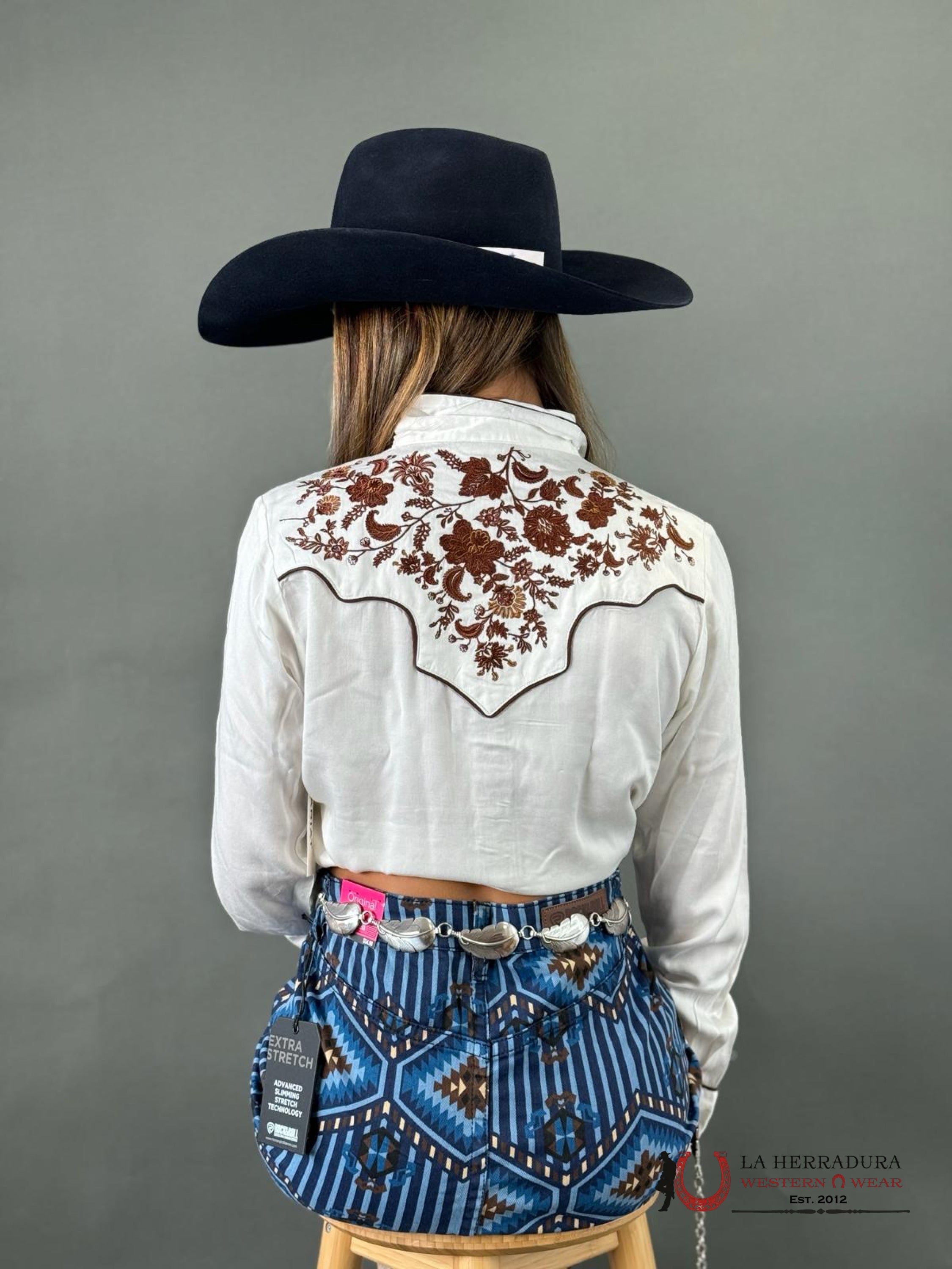 Women Ariat Elsa Long Sleeve Blanc De Flower Detail Ropa Mujeres