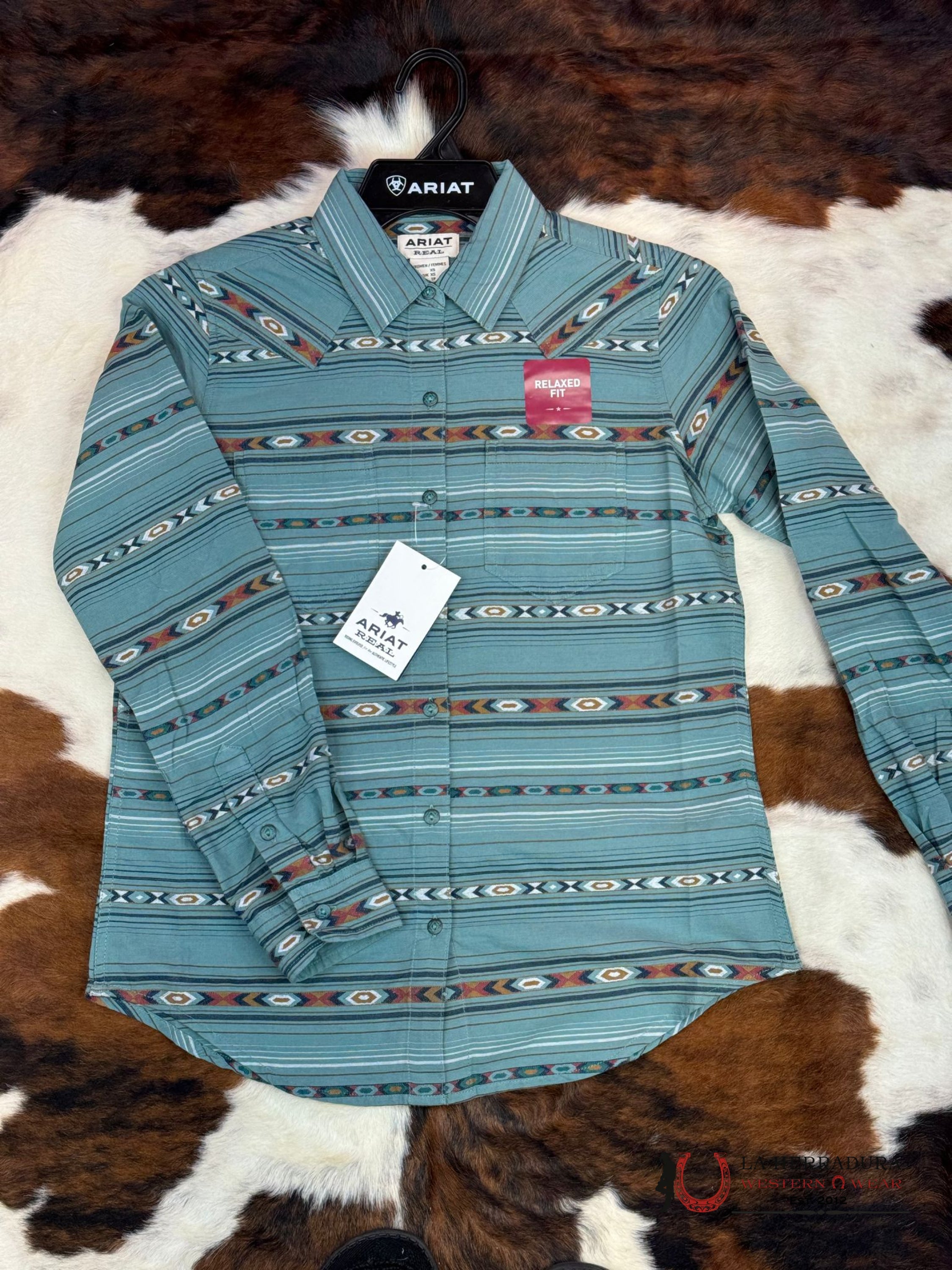 Women Ariat Real Billie Jean Long Sleeve Gemstone Stripe Ropa Mujeres