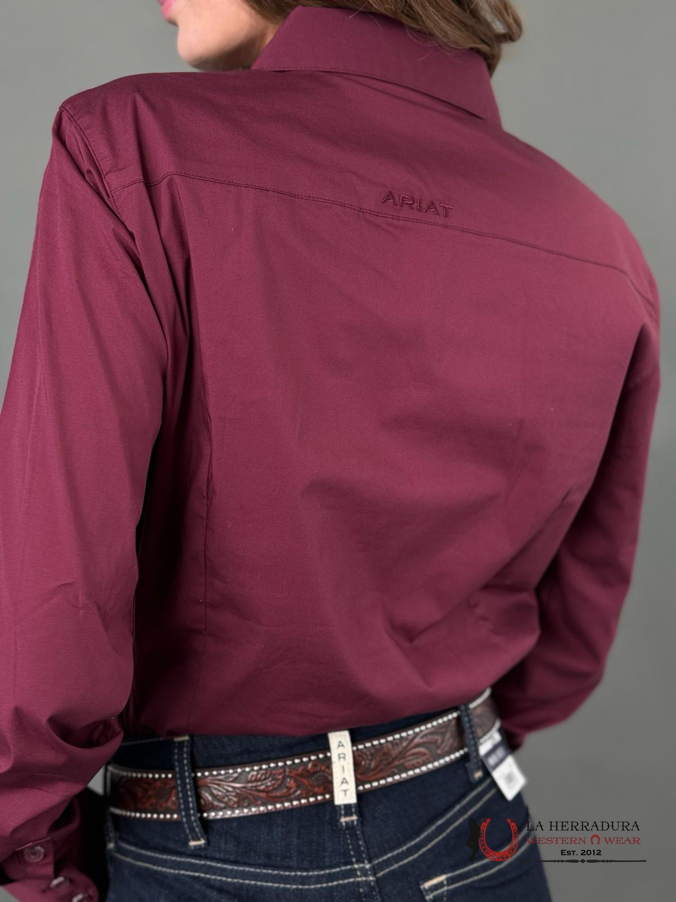 Women Ariat Kirby Long Sleeve Solid Burgundy Ropa Mujeres