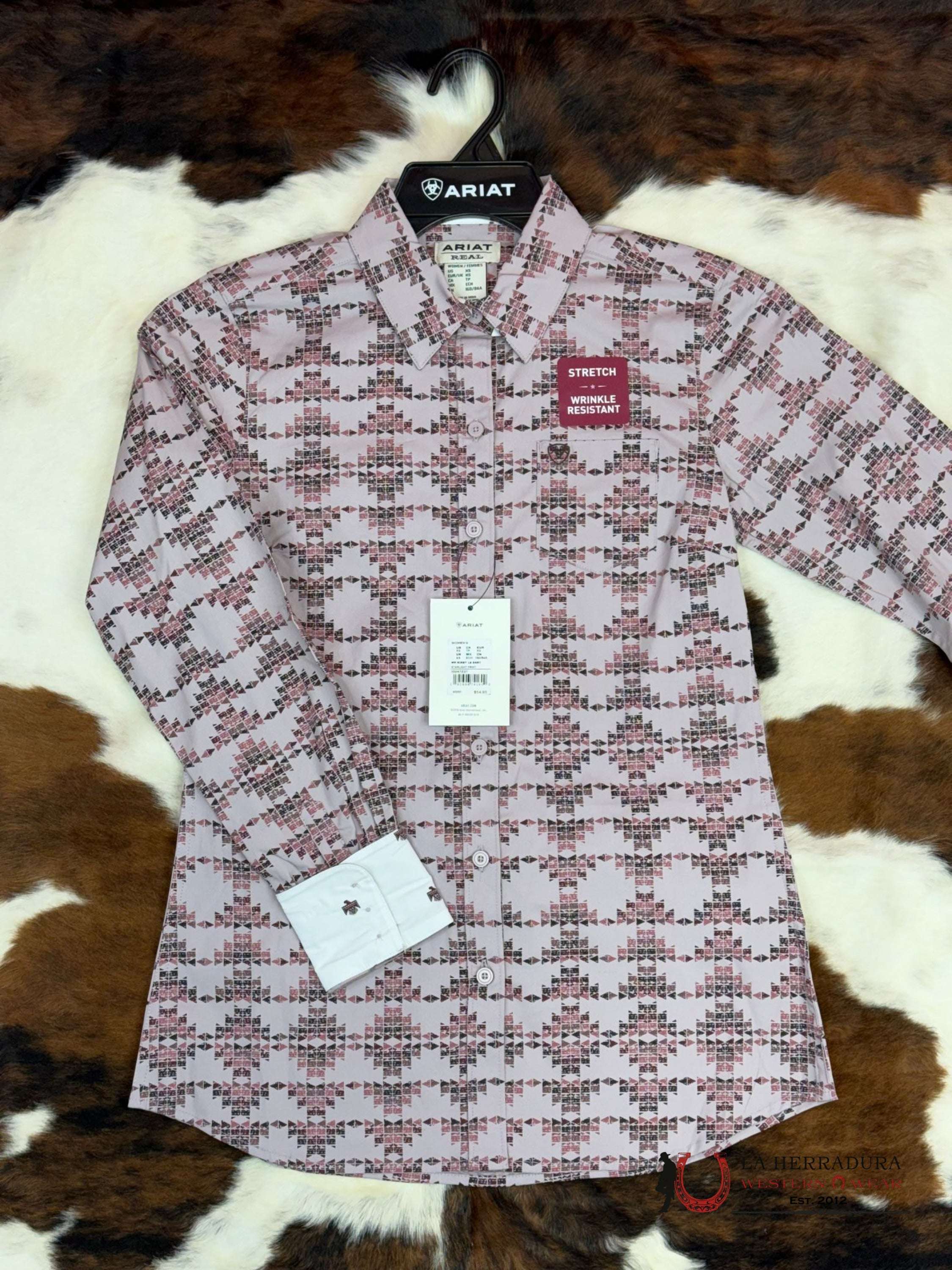 Women Ariat Kirby Long Sleeve Starlight Print Careys Pink Ropa Mujeres