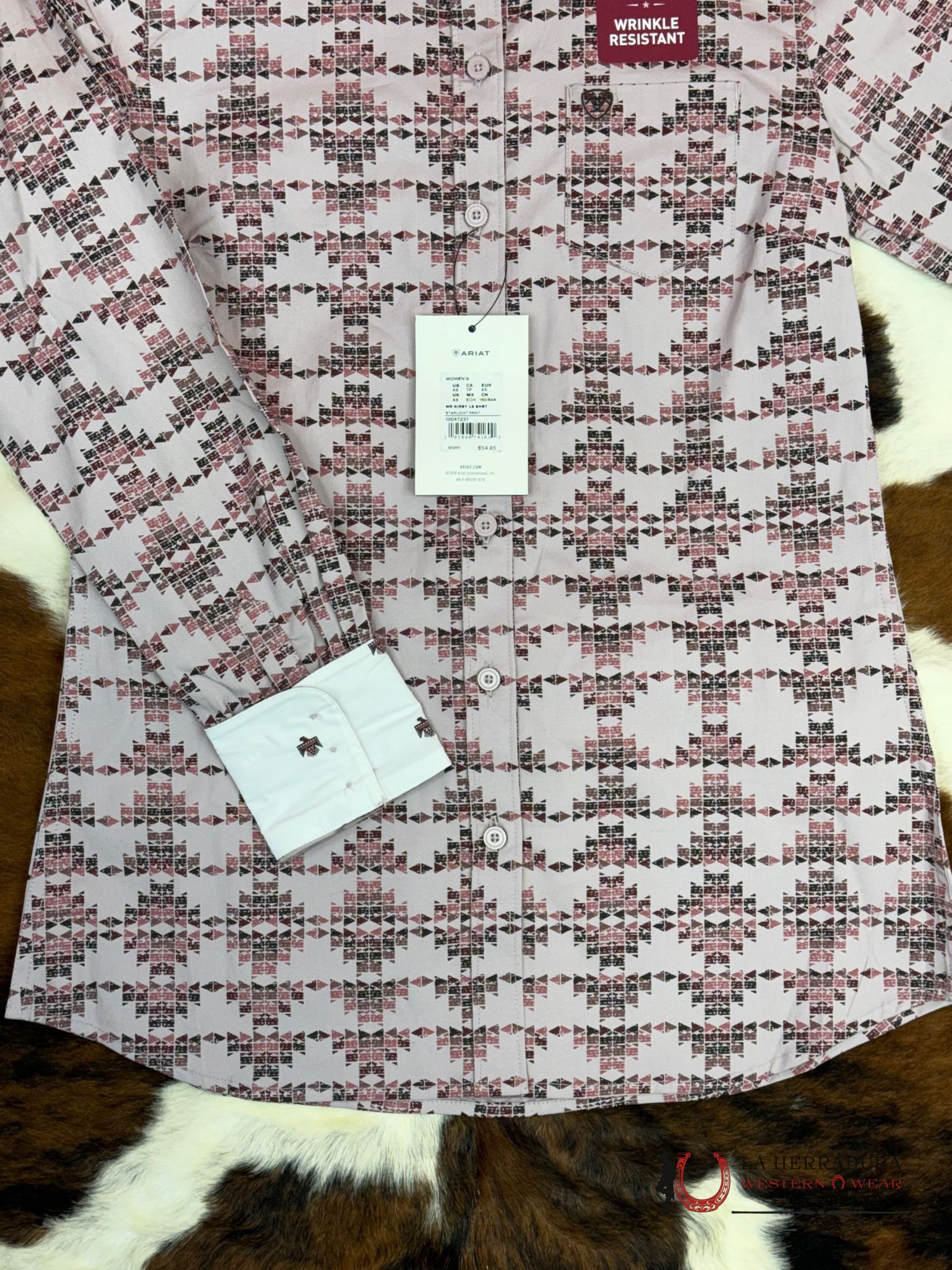 Women Ariat Kirby Long Sleeve Starlight Print Careys Pink Ropa Mujeres