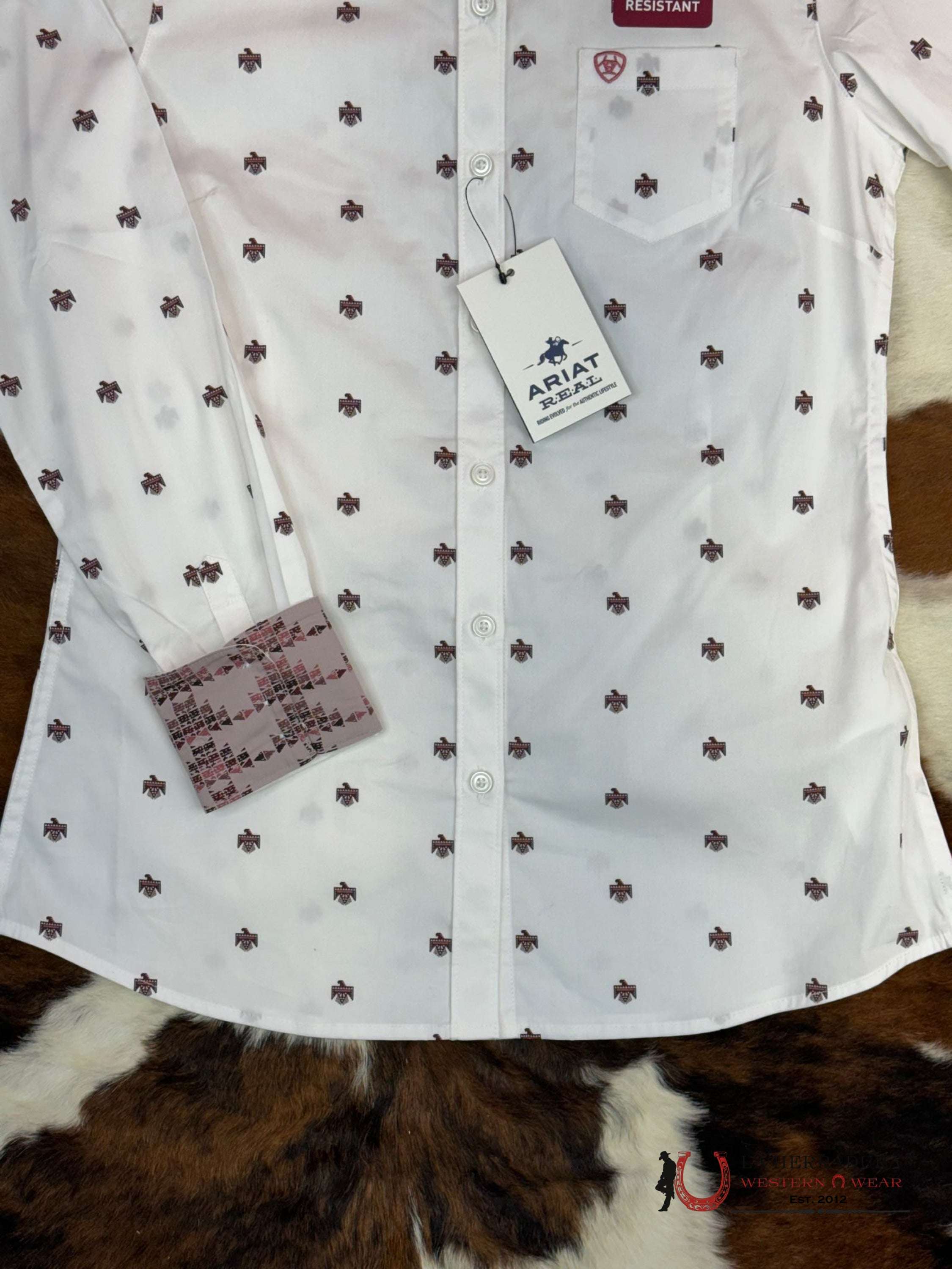 Women Ariat Kirby Long Sleeve White Thunderbird Print Ropa Mujeres