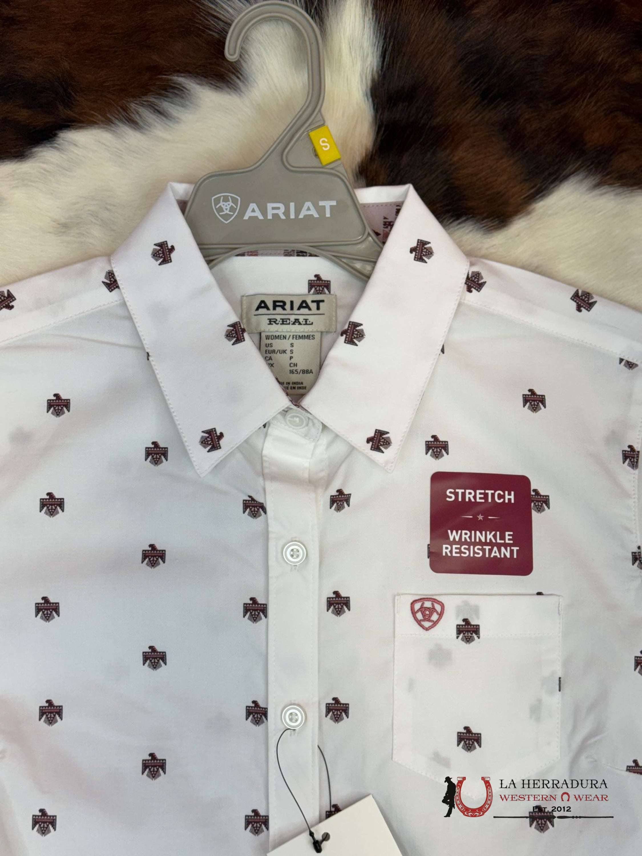 Women Ariat Kirby Long Sleeve White Thunderbird Print Ropa Mujeres