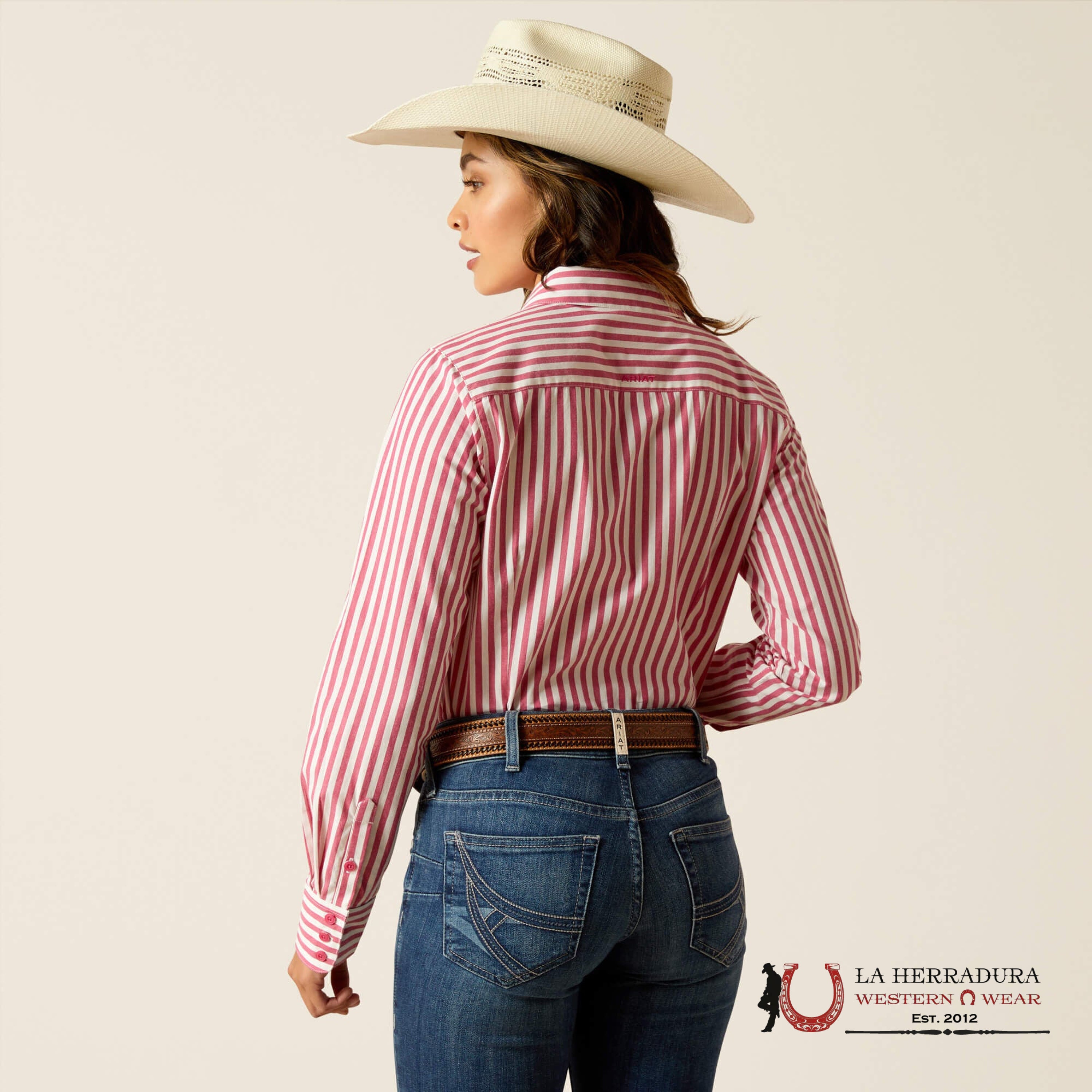 Women Ariat Team Kirby Peakcock Stripe Longsleeve Ropa Mujeres