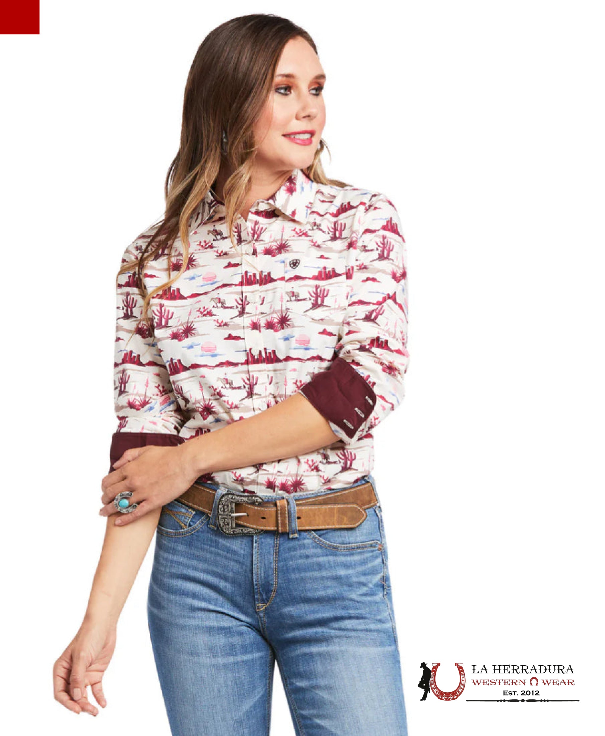 WOMEN ARIAT KIRBY STR LS SHRT YUMA LANDSCAPE PRINT 10039339 ROPA MUJERES