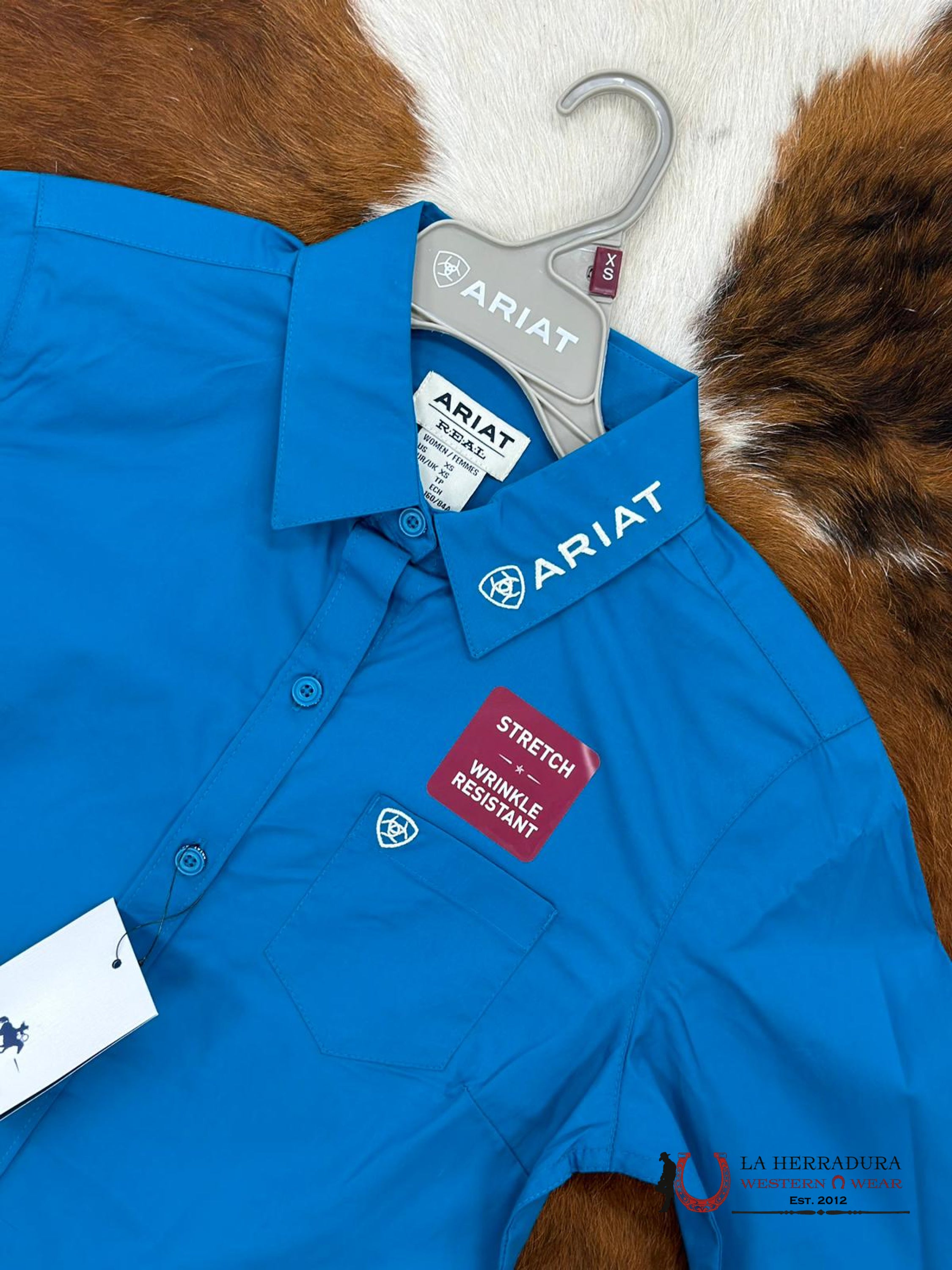 Women Ariat Crystal Teal Long Sleeve Shirt Ropa Mujeres