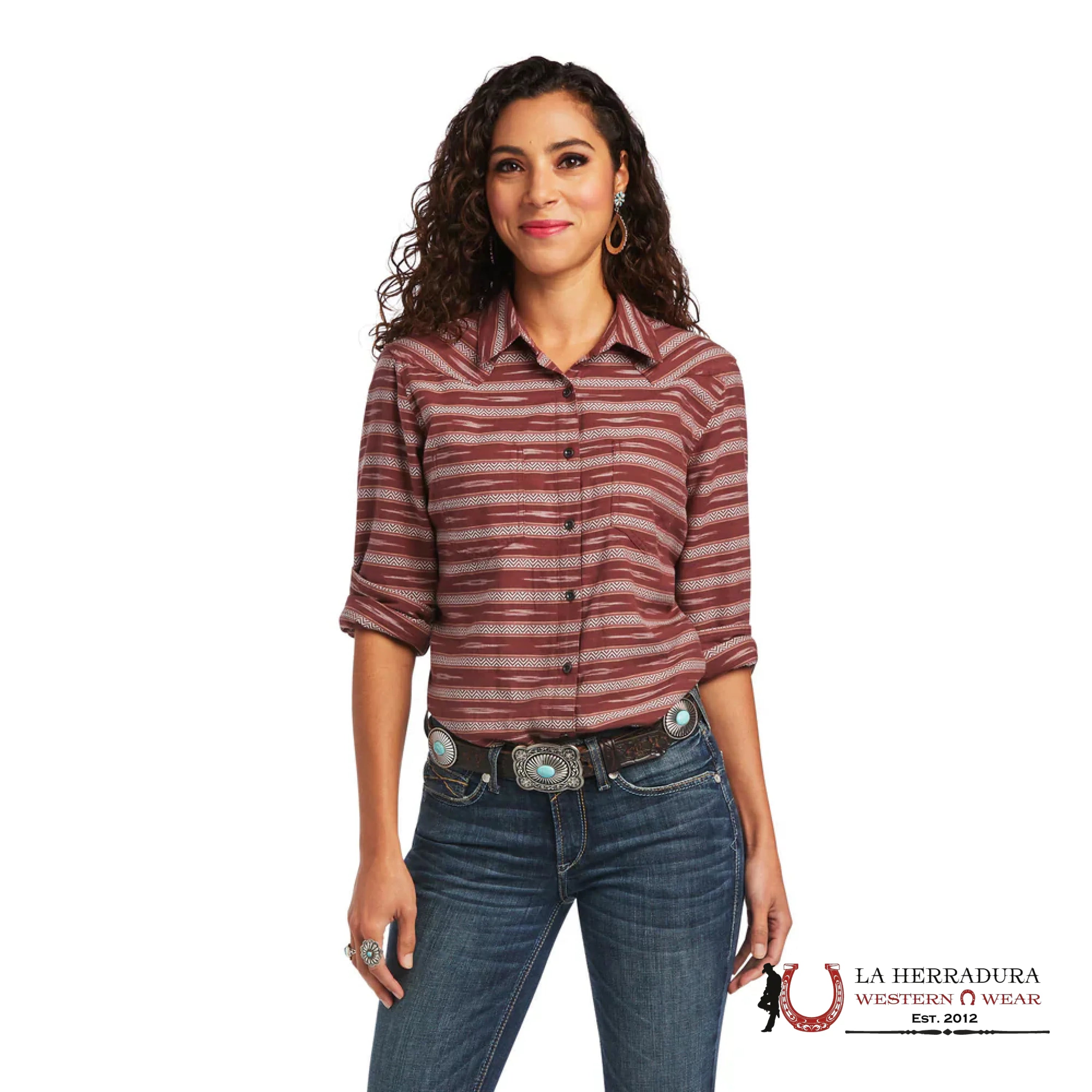 Women Ariat REAL BILLIE JEAN SNAP LONG SLEEVE SHIRT 10040603 ROPA MUJERES