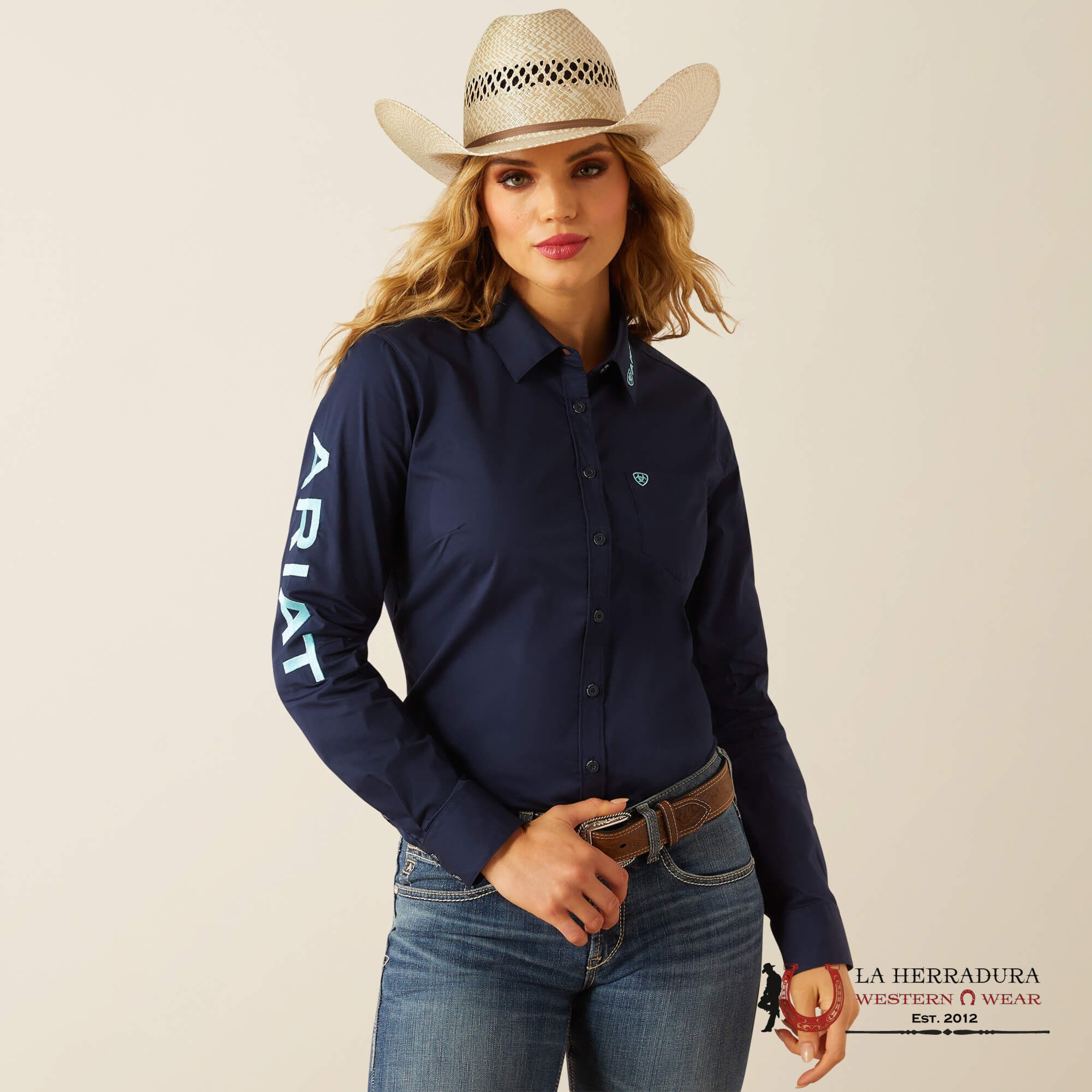 WOMEN ARIAT SHIRT TEAM KIRBY LONG SLEEVE BLACK IRIS 10058796 ROPA MUJERES