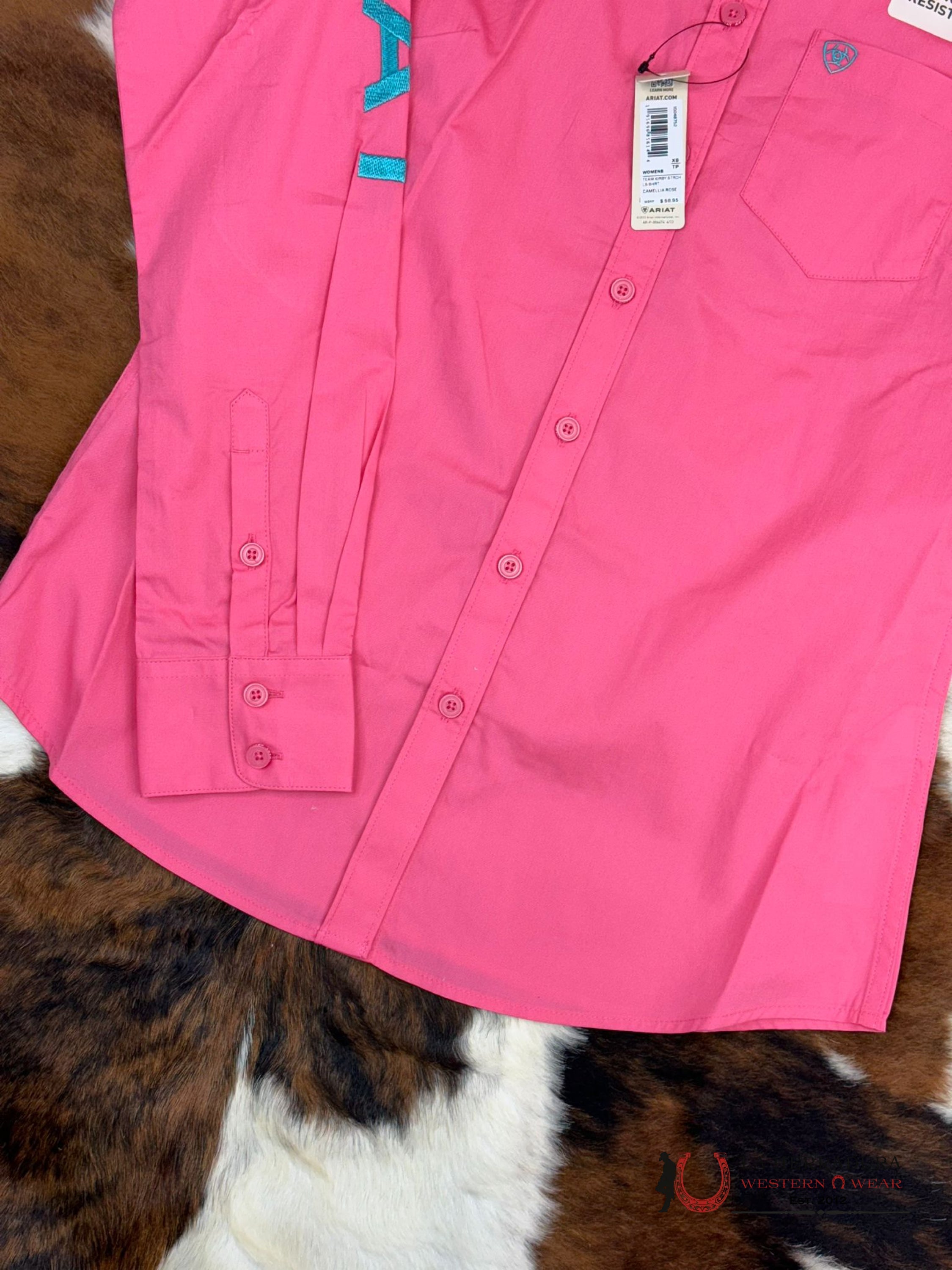 Women Ariat Team Kirby Long Sleeve Camellia Rose Ropa Mujeres