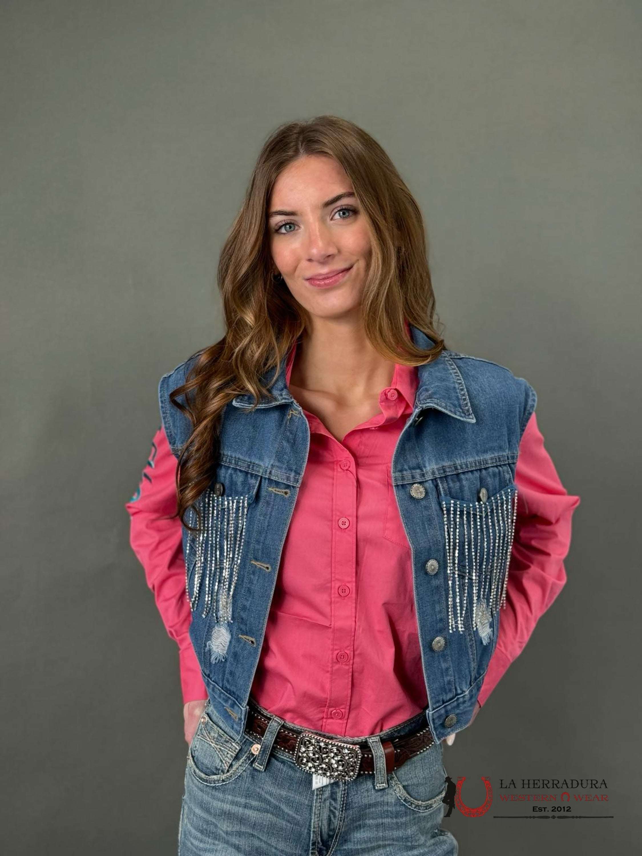 Women Ariat Team Kirby Long Sleeve Camellia Rose Ropa Mujeres