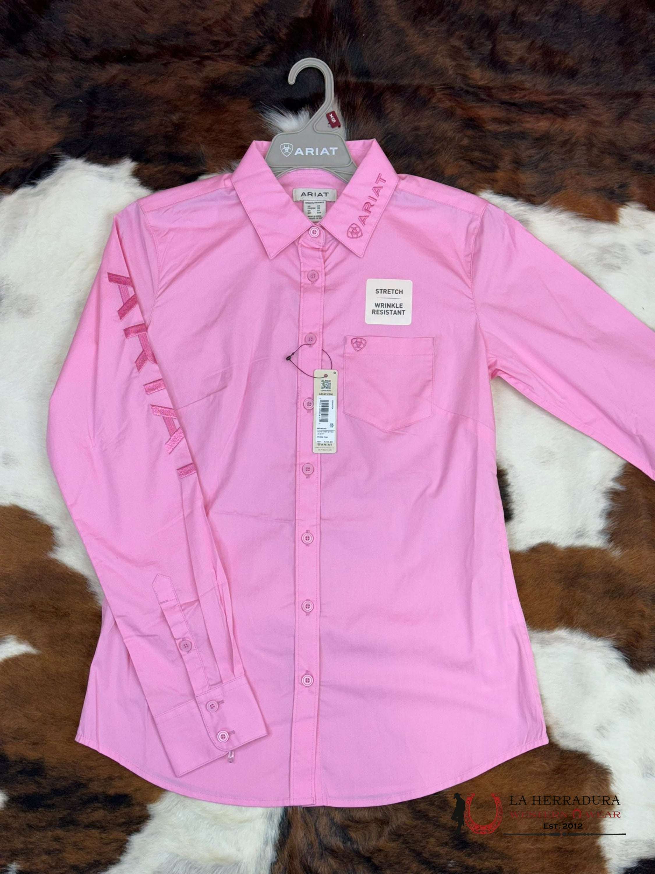 Women Ariat Team Kirby Long Sleeve Prism Pink Ropa Mujeres