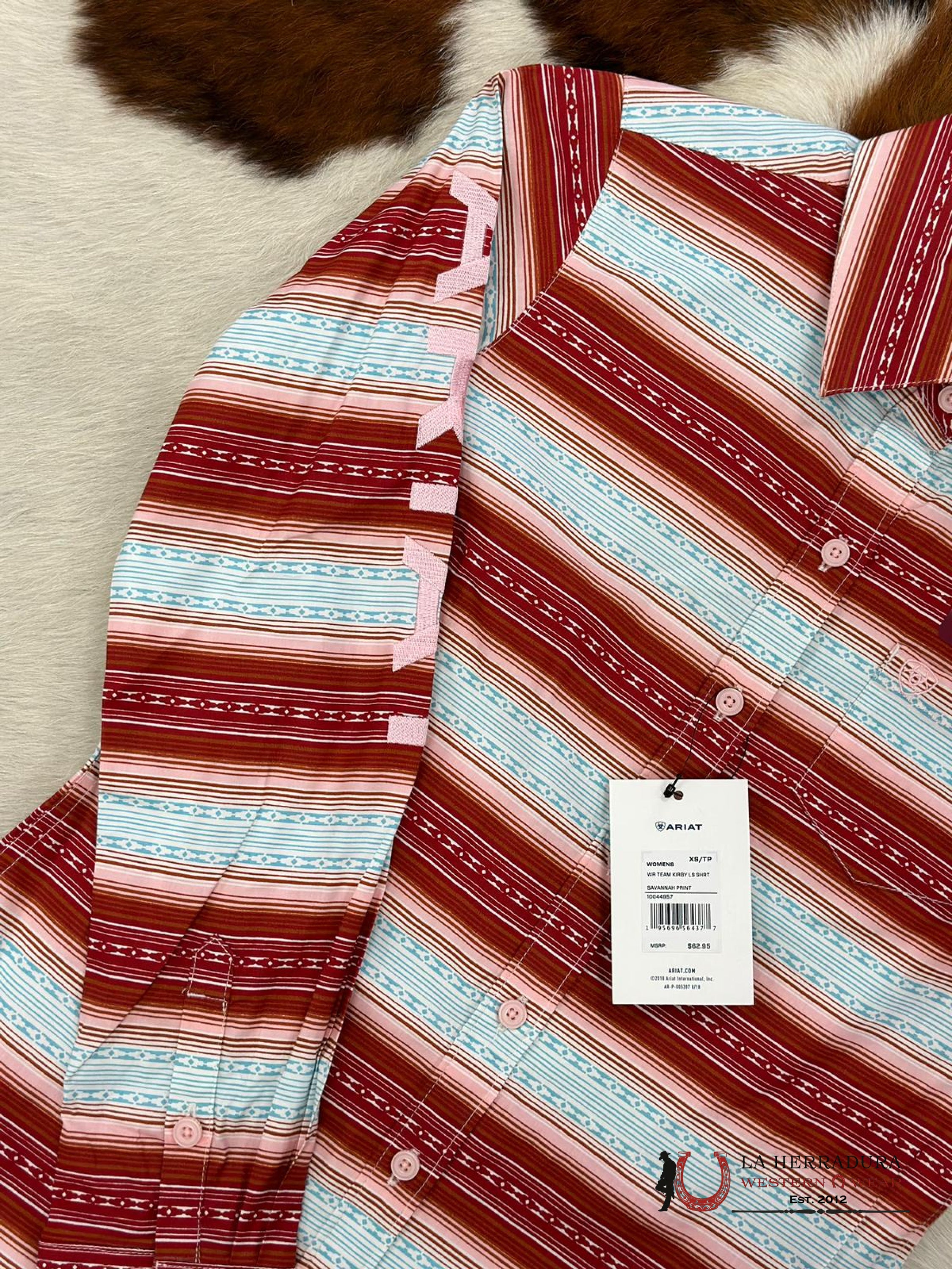 Women Ariat Team Kirby Savannah Print Long Sleeve Shirt Ropa Mujeres