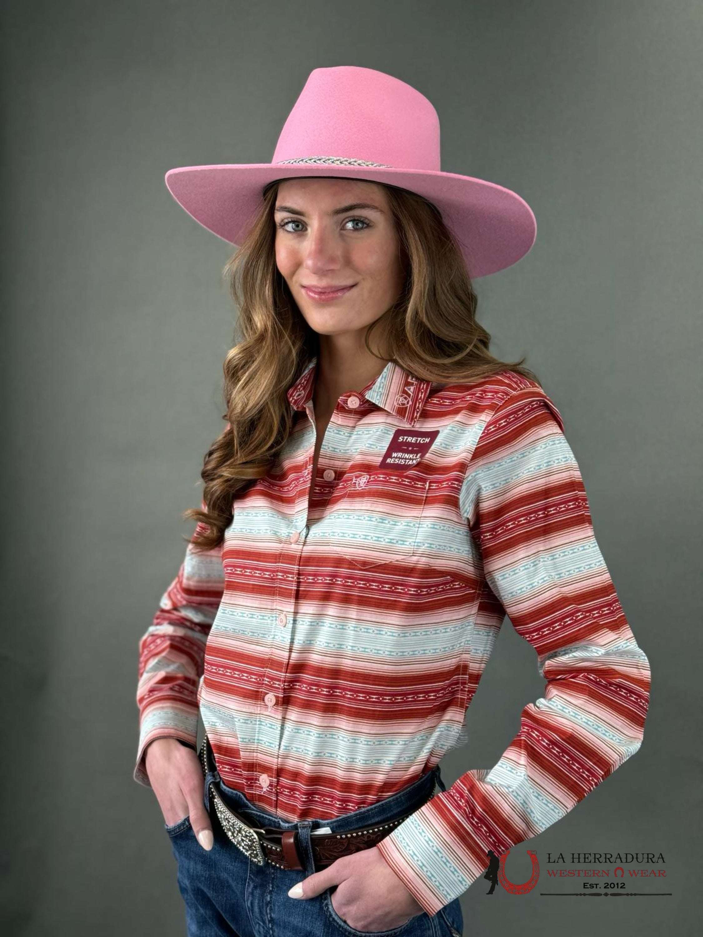 Women Ariat Team Kirby Savannah Print Long Sleeve Shirt Ropa Mujeres