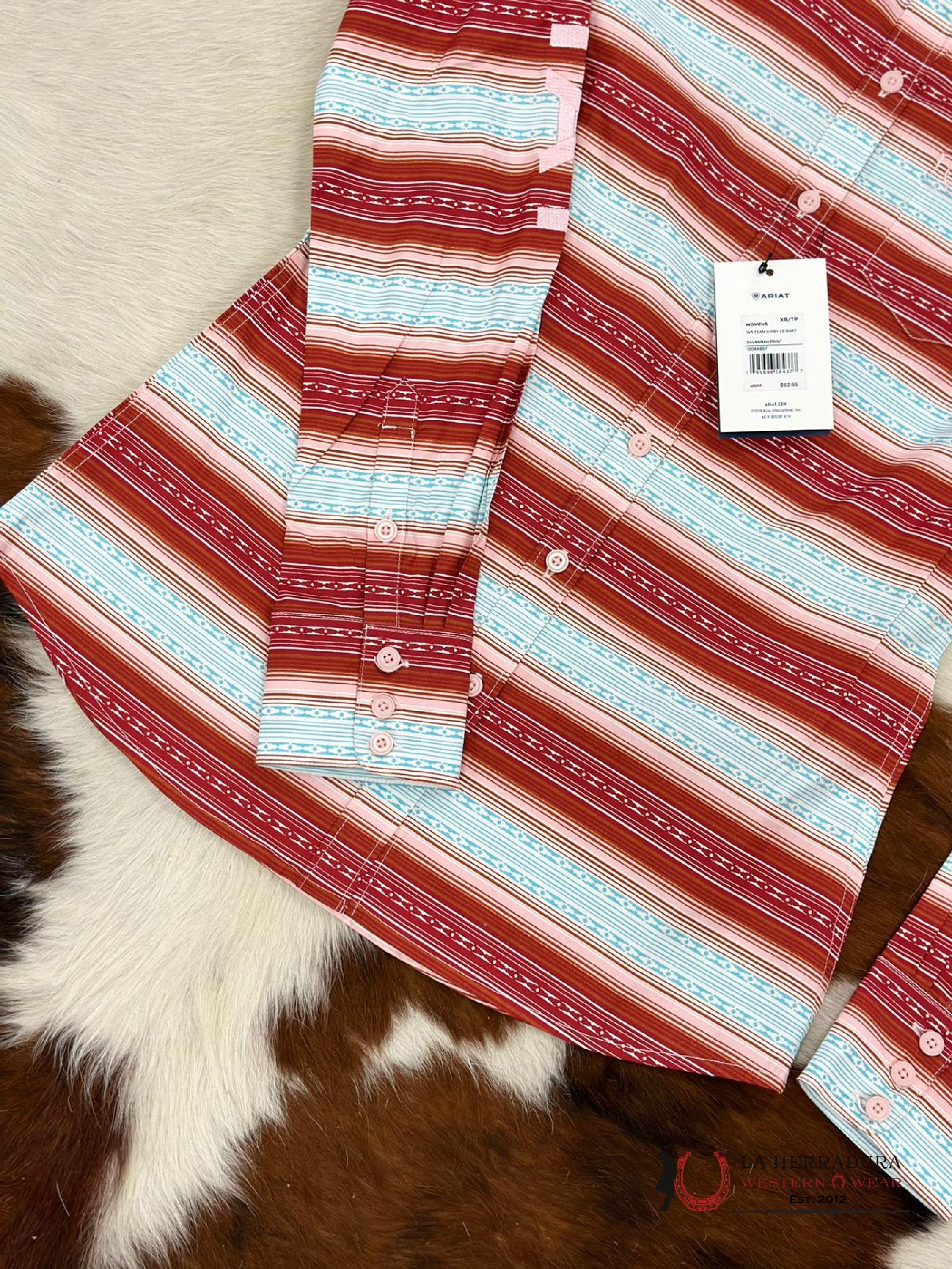 Women Ariat Team Kirby Savannah Print Long Sleeve Shirt Ropa Mujeres