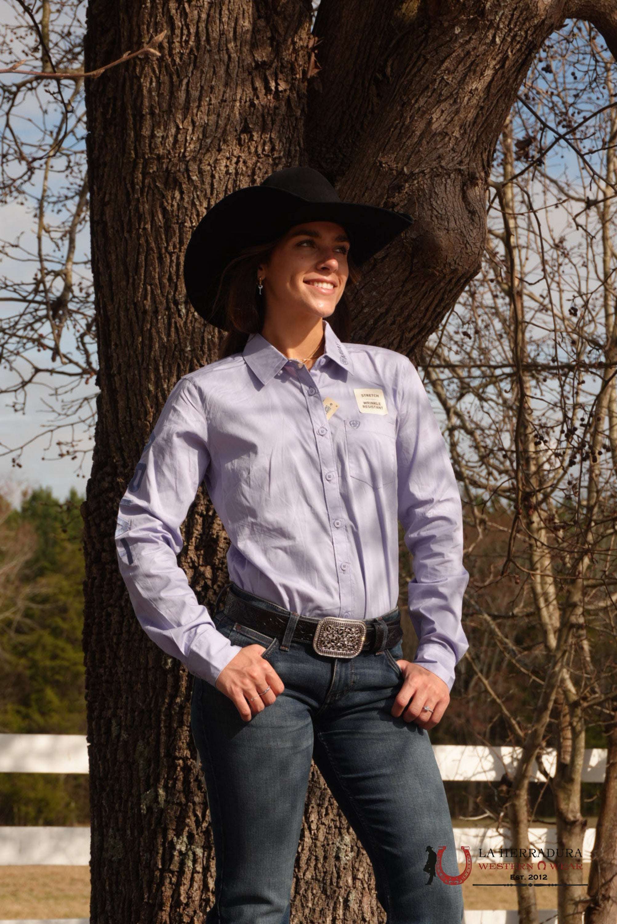 CAMISA ARIAT FOR WOMEN Team Kirby Long sleeve Lavender ROPA MUJERES