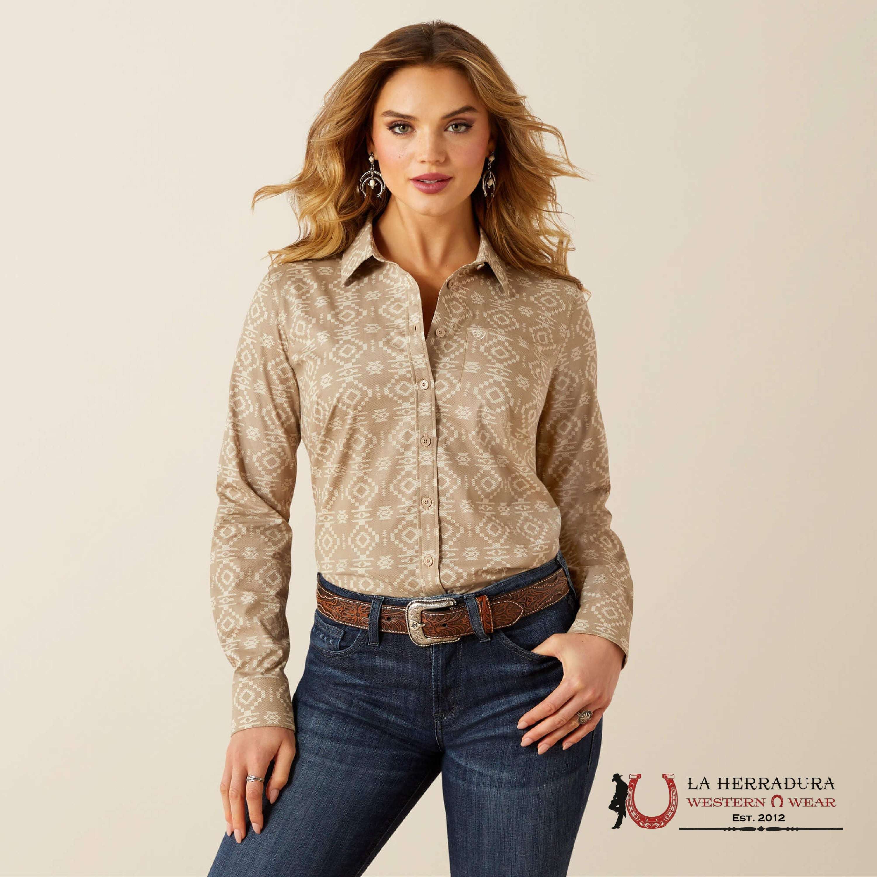 WOMEN ARIAT TEAM KIRBY STRCH LS SHRT 10062657 ROPA MUJERES