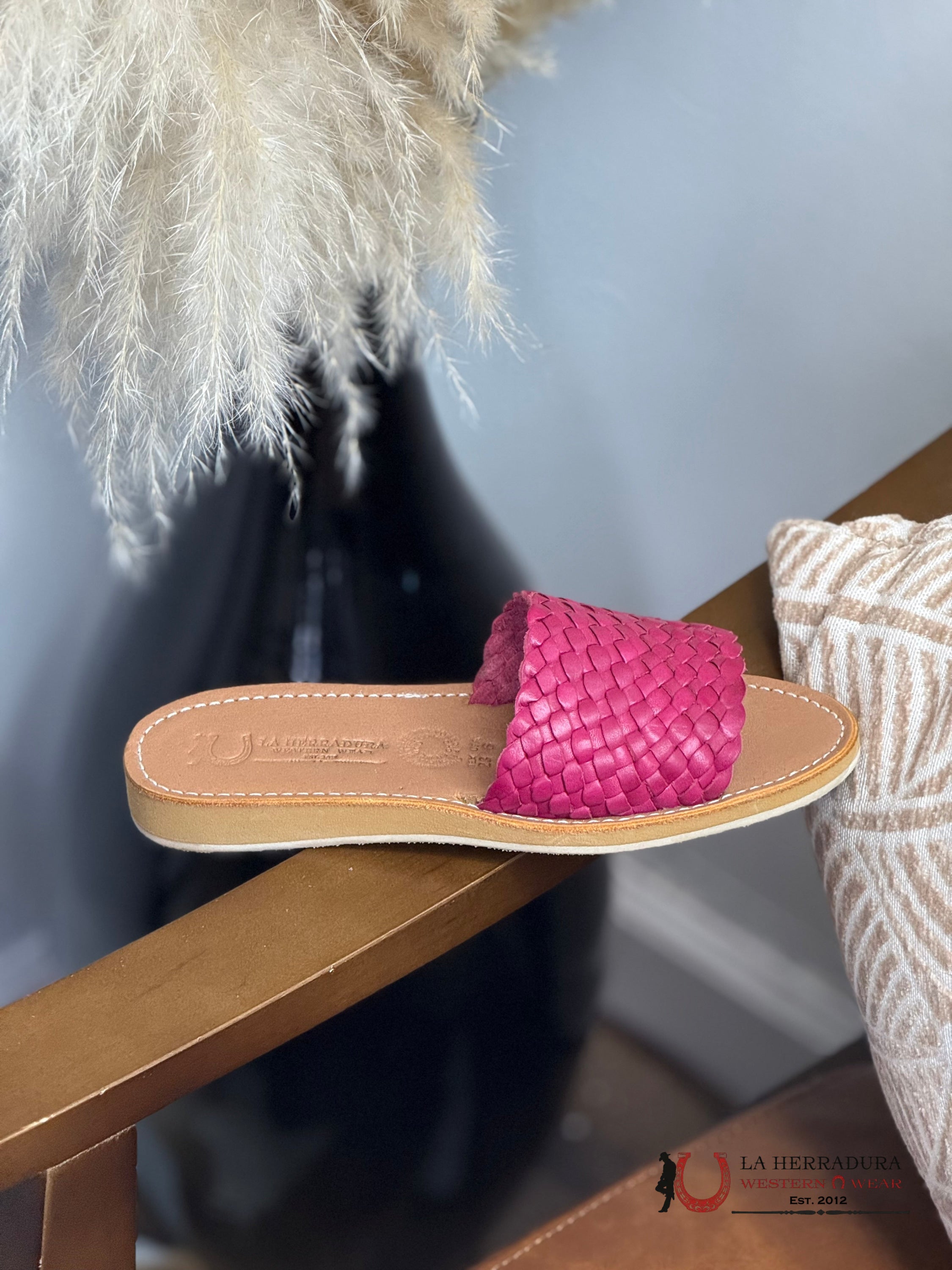 WOMEN HUARACHE 018 FUSHIA CHANCLA BOTAS MUJERES