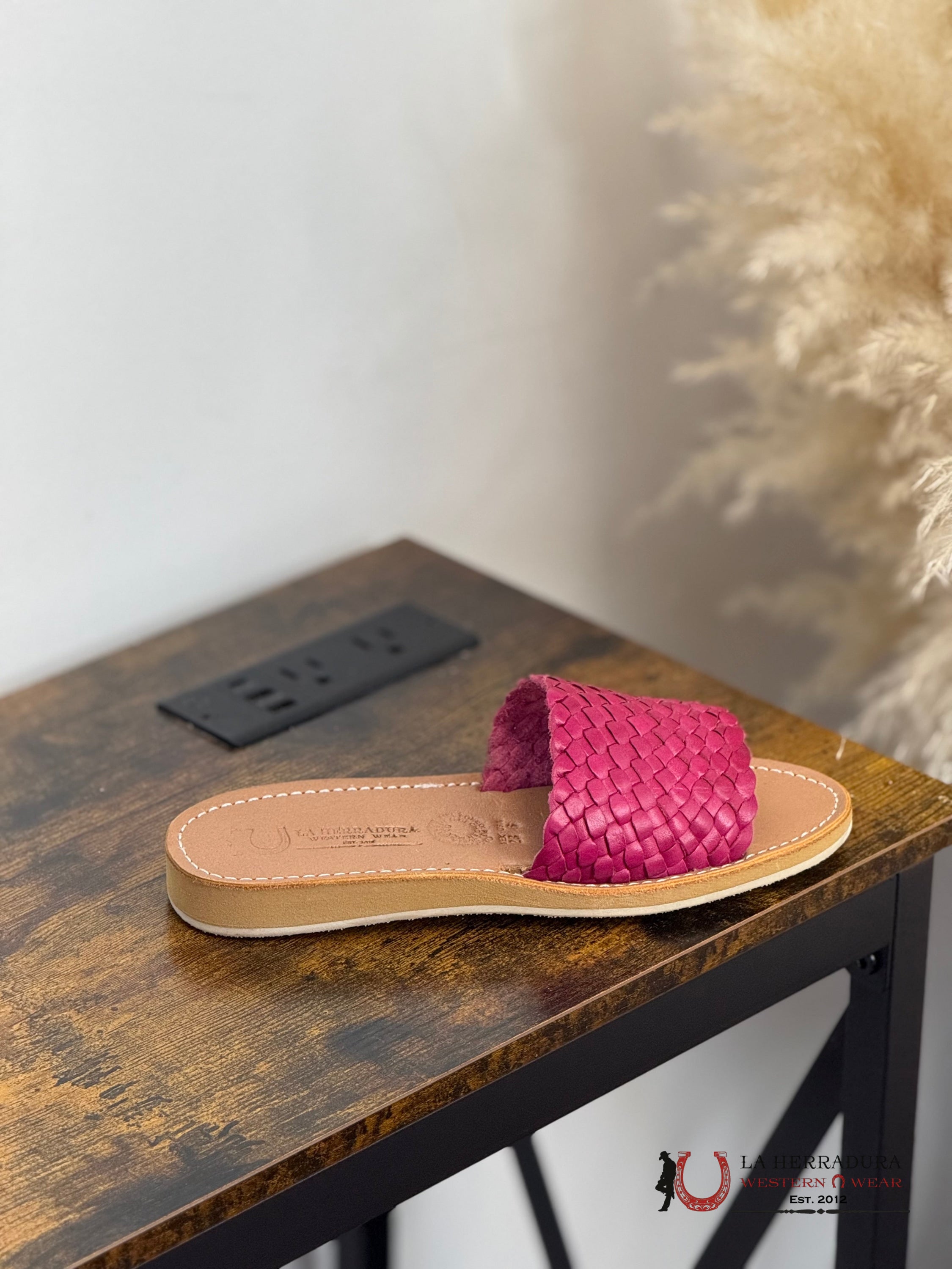 WOMEN HUARACHE 018 FUSHIA CHANCLA BOTAS MUJERES