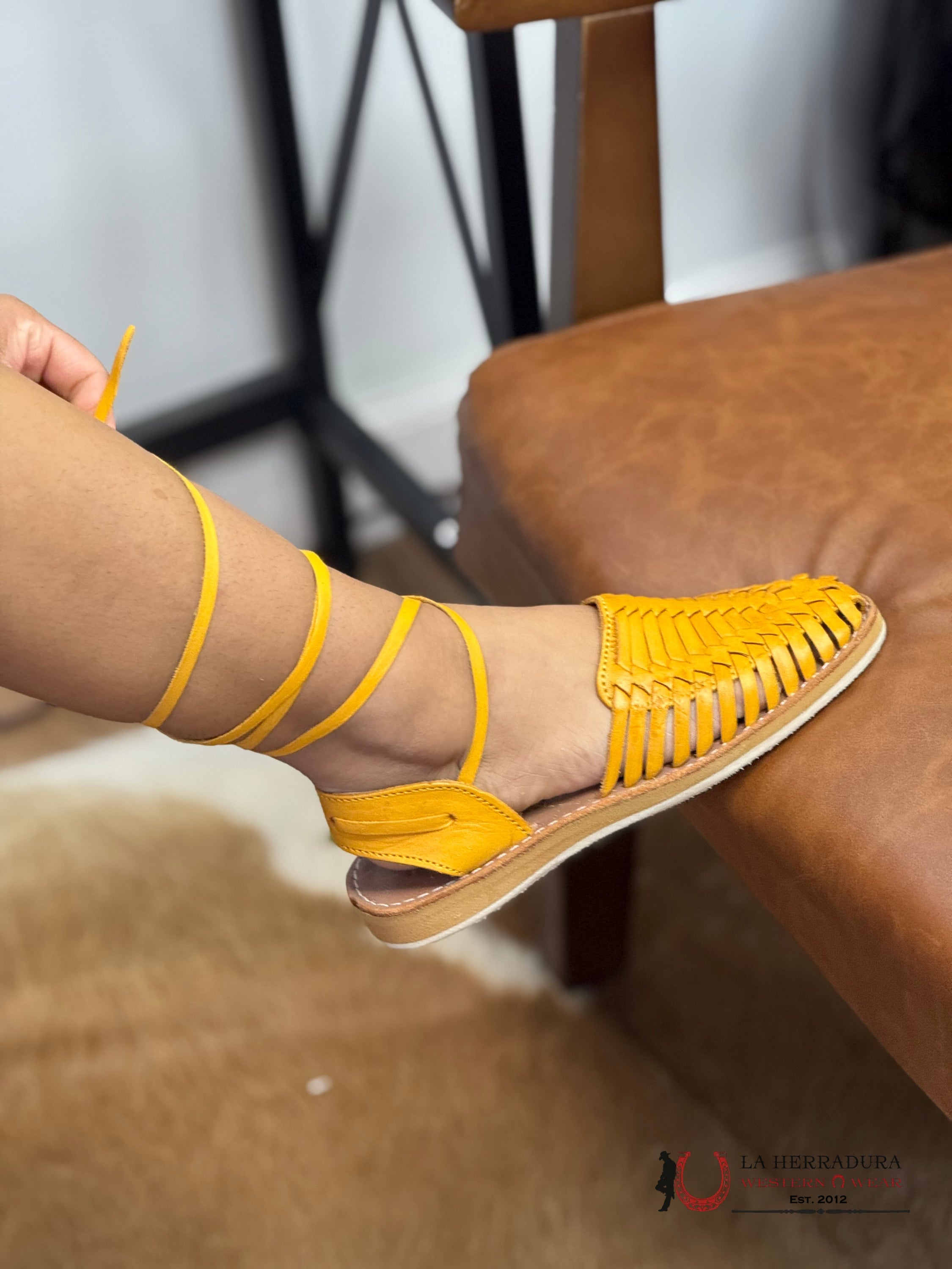 WOMEN HUARACHE 025 ESPIGA AMARILLO BOTAS MUJERES