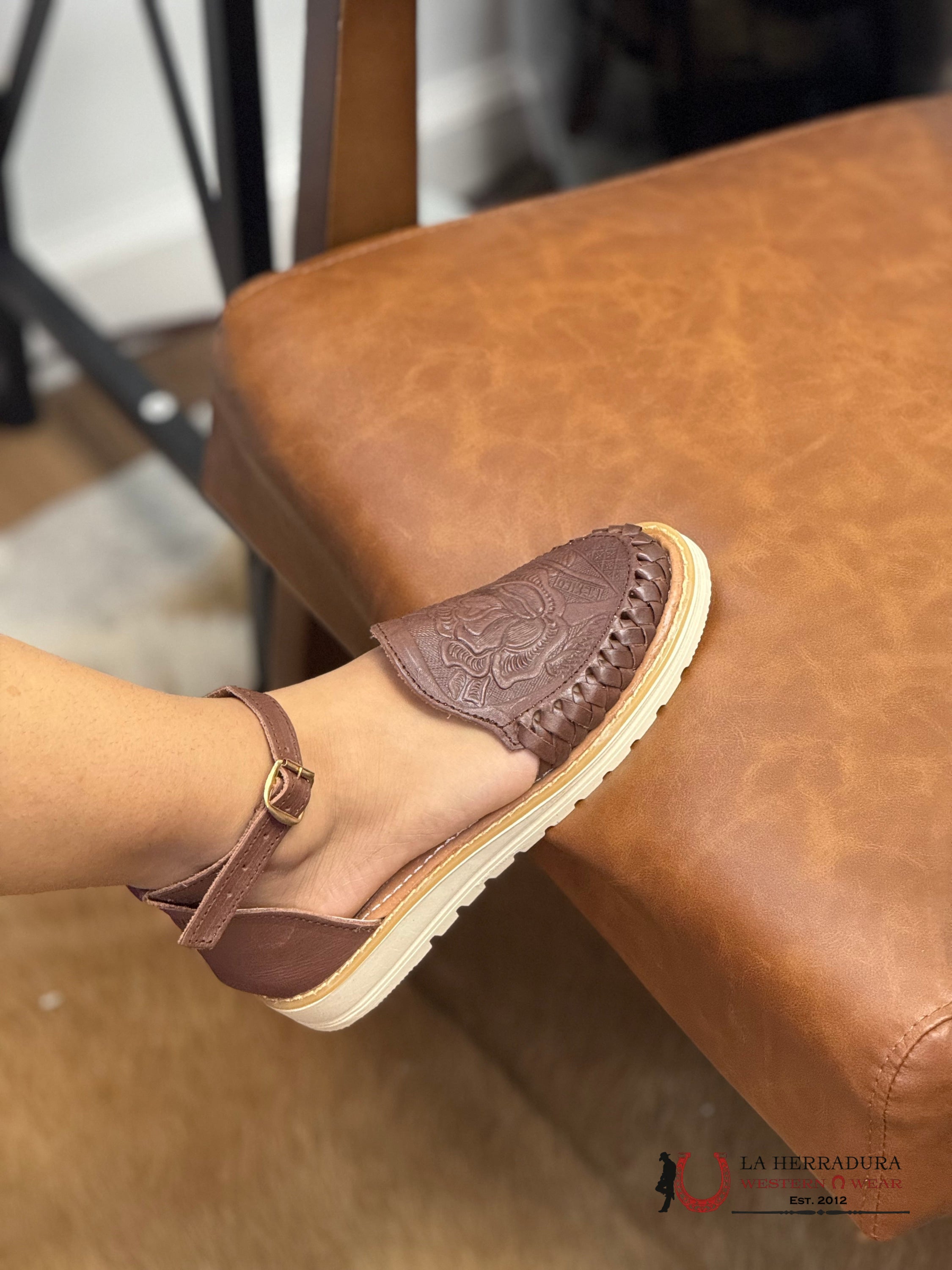 WOMEN HUARACHE 05 MEXICO ROSA CAFE BOTAS MUJERES