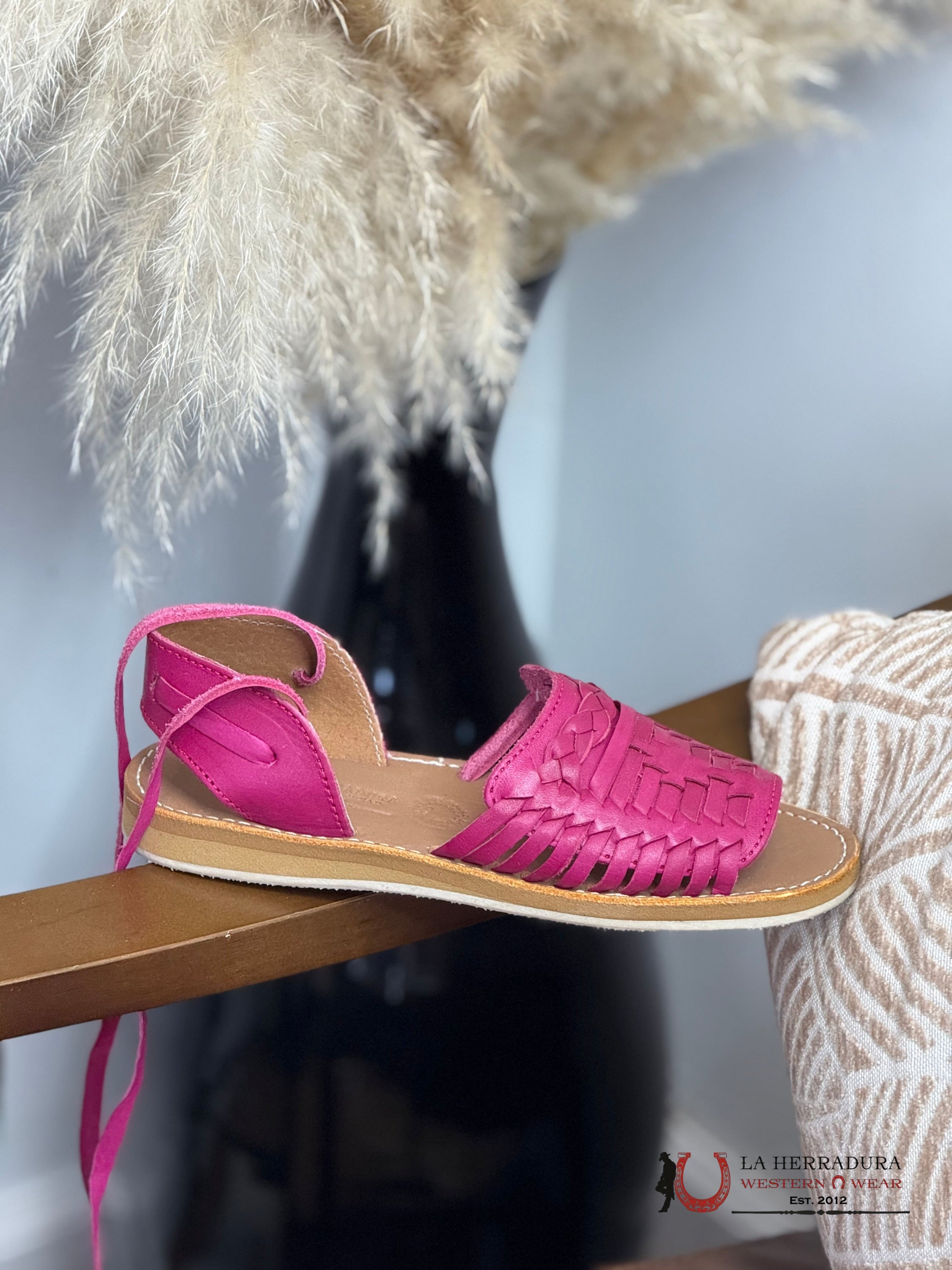 WOMEN HUARACHE 080 CHINELA 10 CORREA FUSHIA BOTAS MUJERES